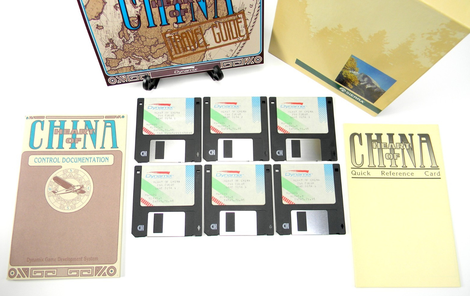 Heart of China Sierra Dynamix PC Game Box, Inserts, 3.5″ Disks MS-DOS 1991 WORKS