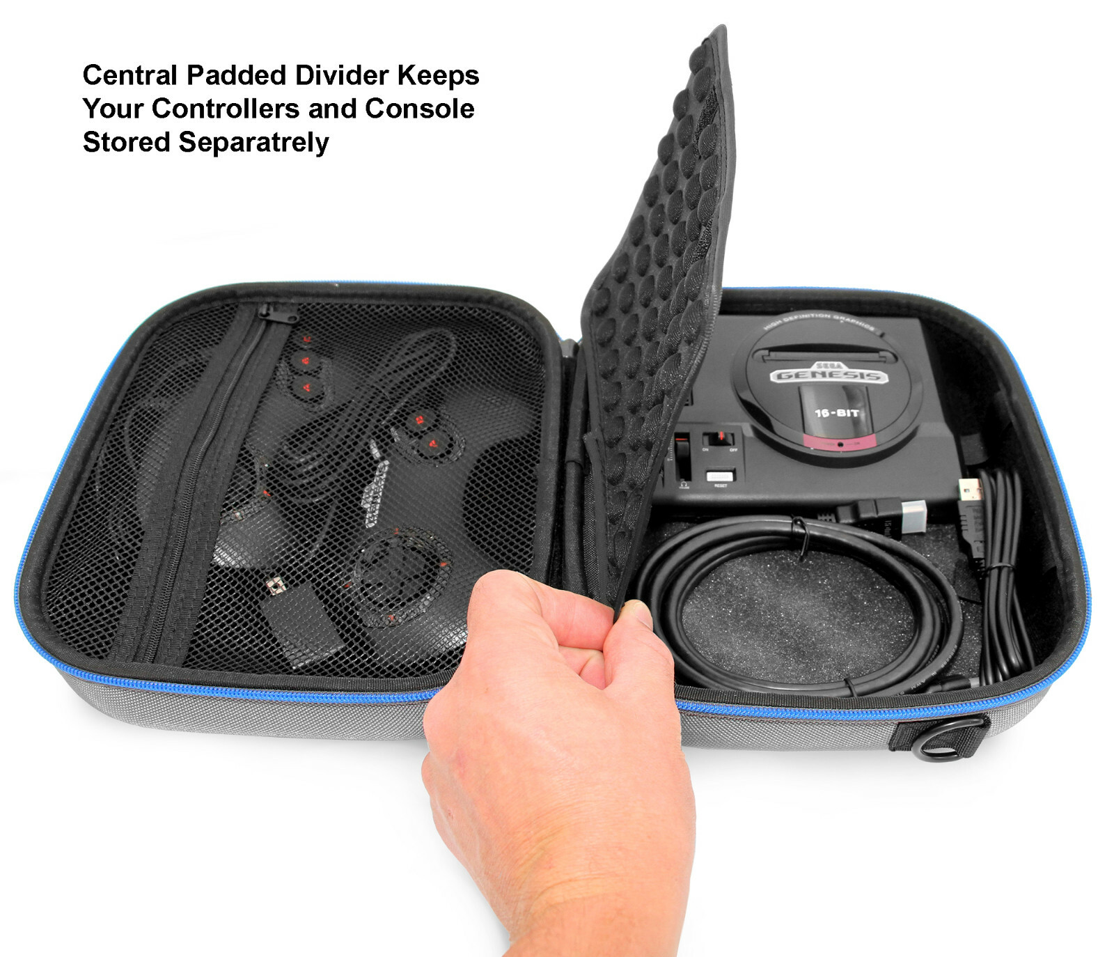 CM Travel Case fits Sega Genesis Mini Gaming Console Controllers Cables & Games