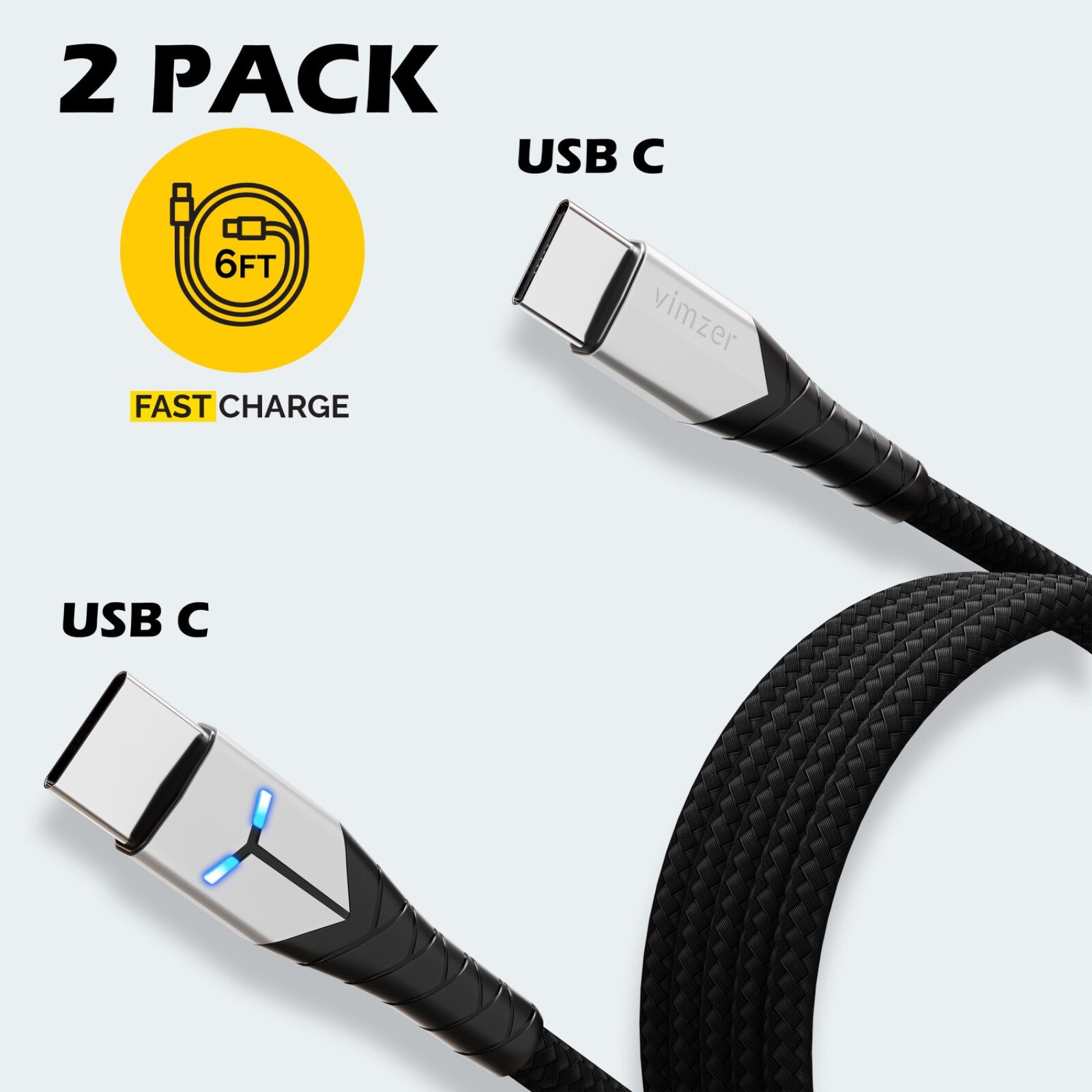 2 PACK USB C to USB C Fast Charger Cable for Sony Playstation 5 PS5 Controller