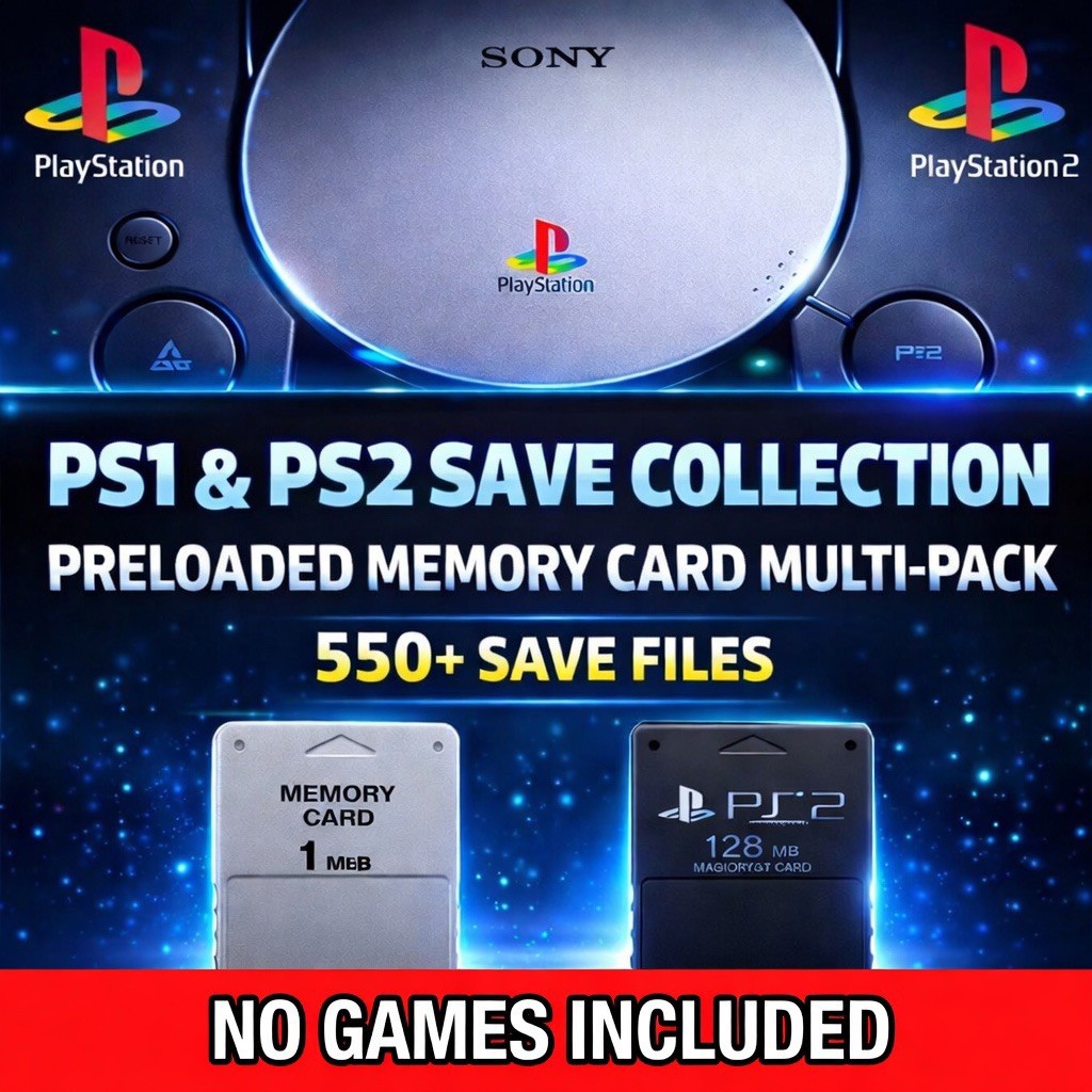 PS1 + PS2 Unlocked Save Collection – 550+ Saves – 100% Complete