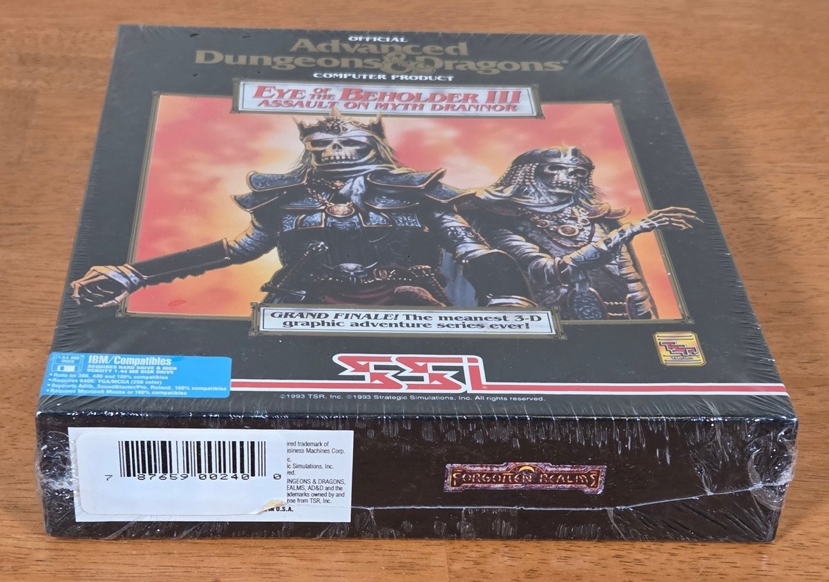 New Sealed AD&D Eye Beholder III Assault On Myth Drannor SSI IBM PC Big Box Game