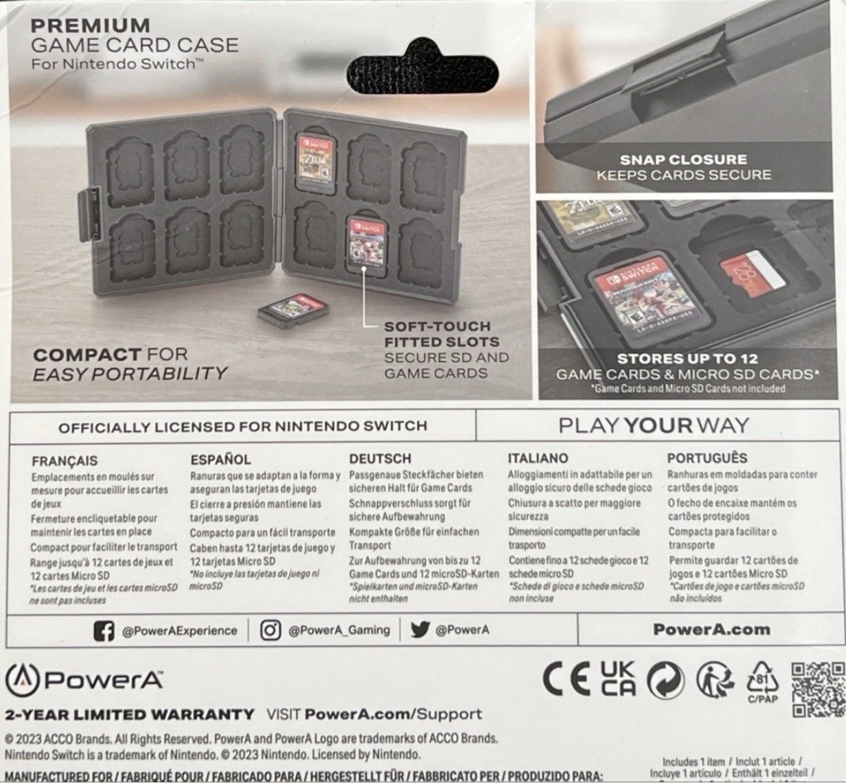 Nintendo Switch: Legend of Zelda Premium Game Card Case For 12 Games & Micro SD
