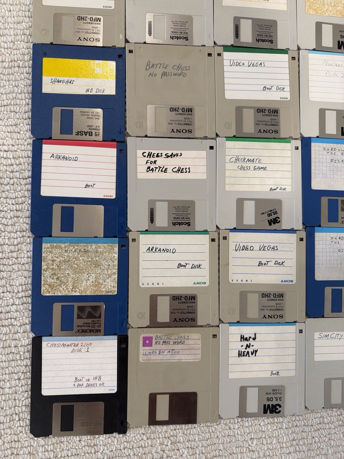 Commodore Amiga Game Disk Lot 52 Tested Lemmings SimCity Test Drive Case