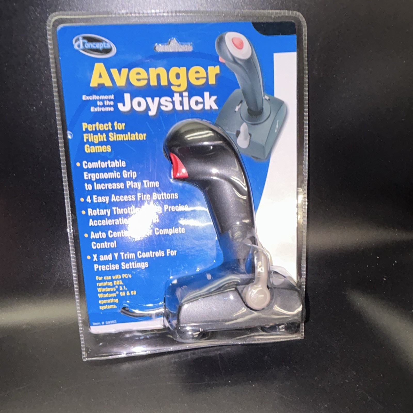 iConcepts Avenger Joystick for PC Wired 6ft Rotary Throttle