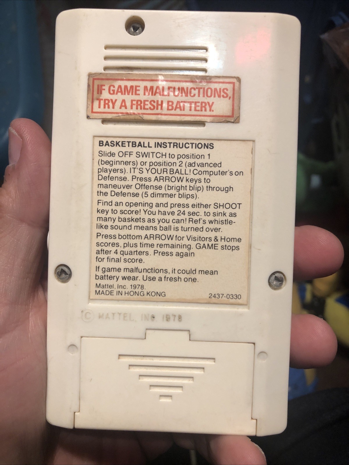 Mattel Electronics Vintage Handheld Basketball Game Tested 1978 Pre-owned WORKS!