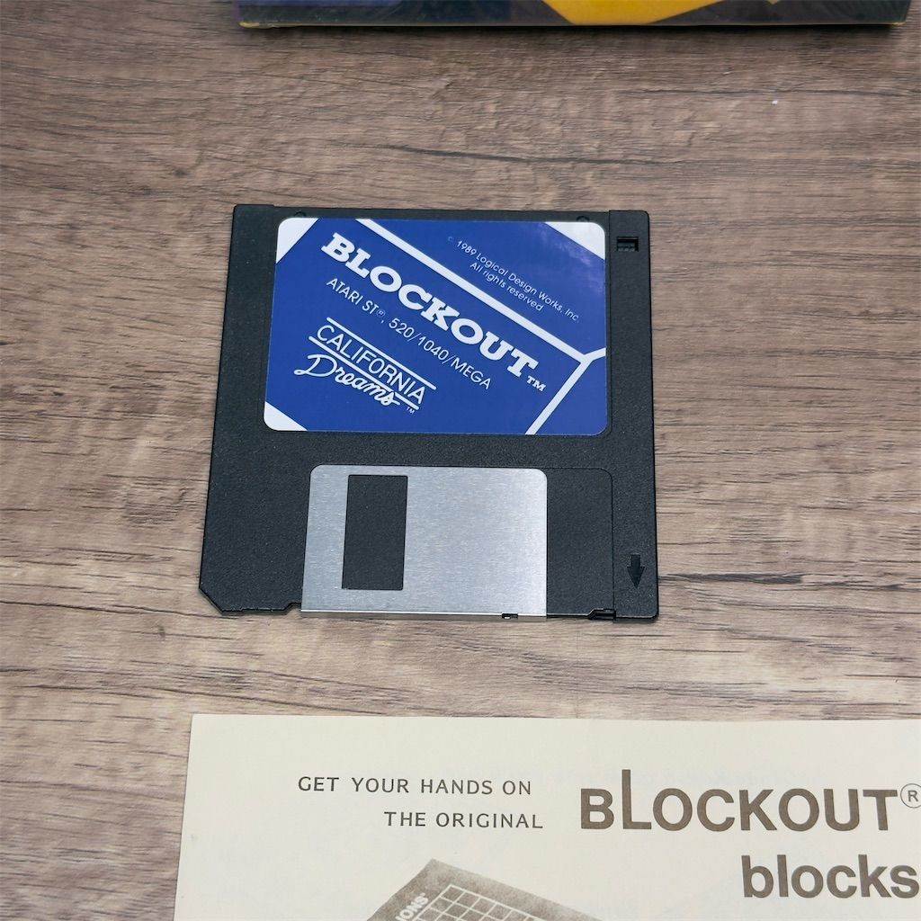 Atari ST Blockout 3D Game Multi-Color Strategy 1989 Vintage Block Out