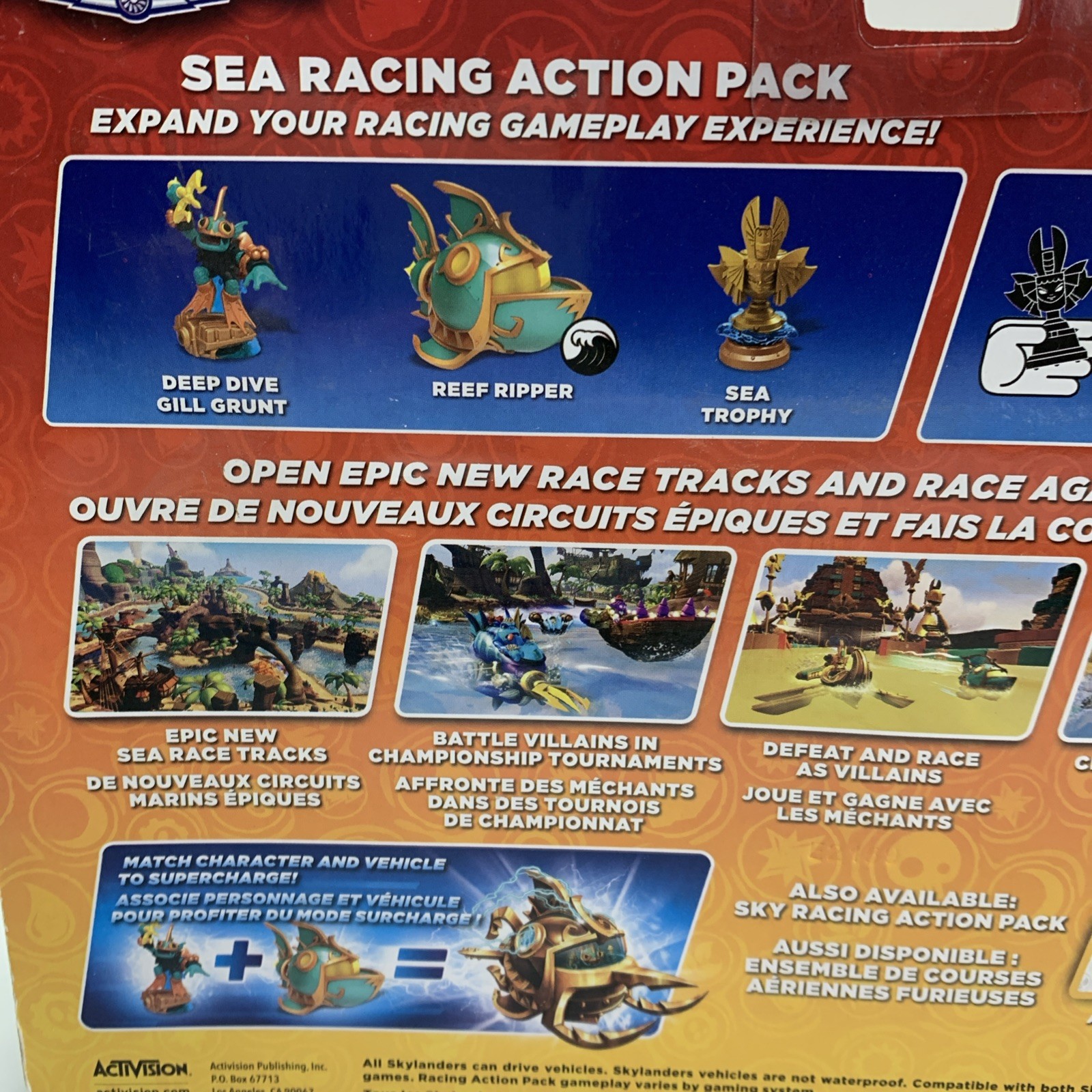 Skylanders Supercharger Sea Racing Action Pack Gill Grunt Sea Trophy Reef Ripper