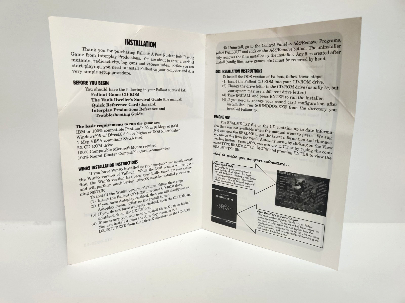Fallout 1 Vault Dweller’s Survival Guide Game Manual (1997) Spiral Bound