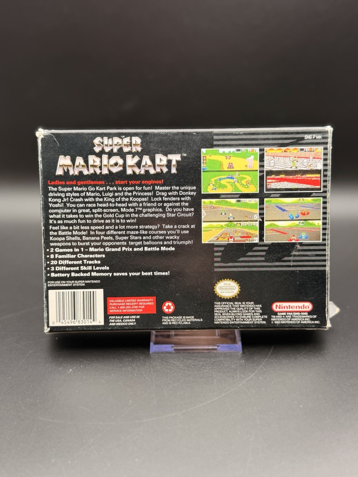 Super Mario Kart (Nintendo SNES, 1992) CIB Game, manual, box Tested