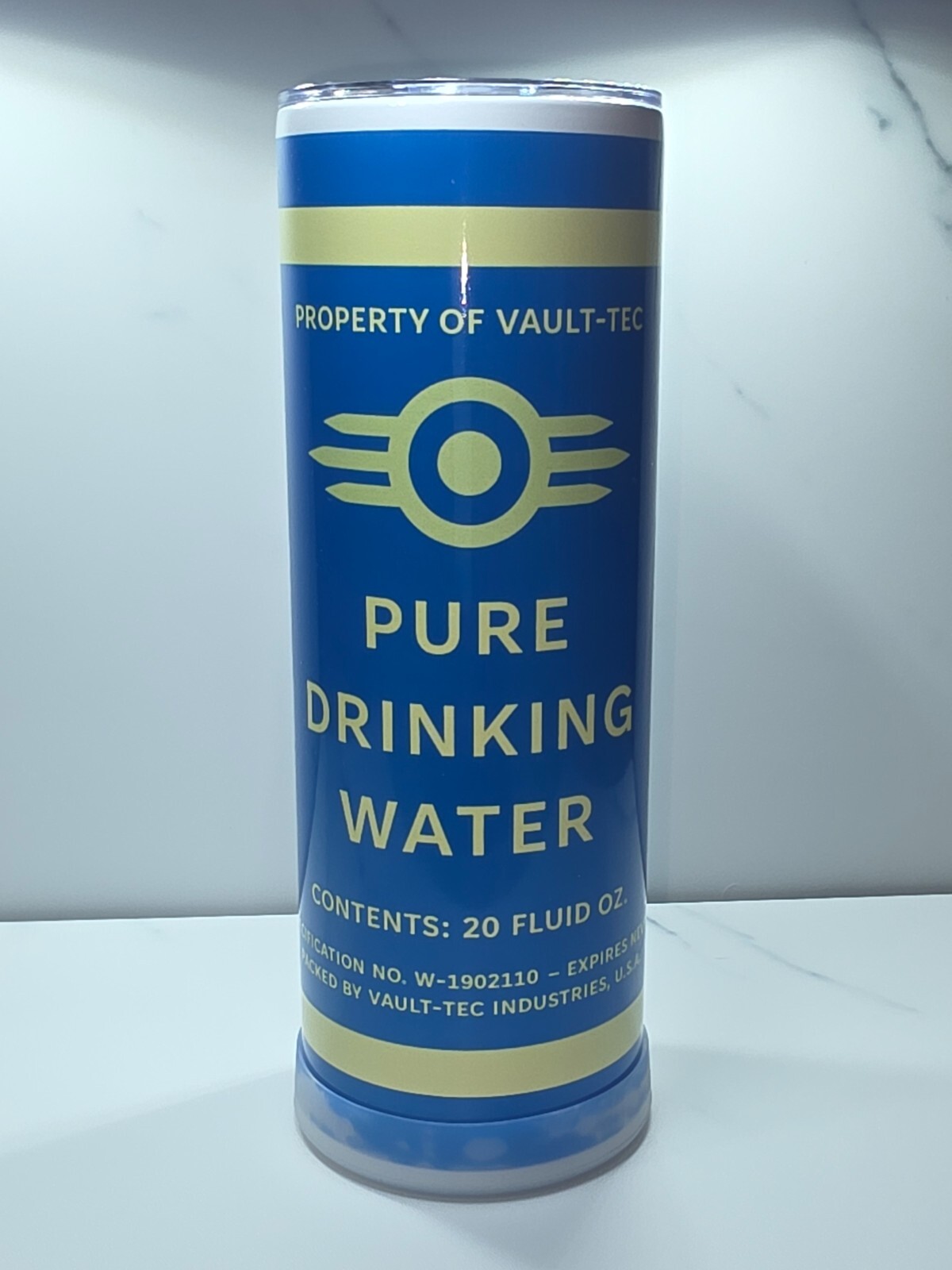 Fallout Vault-Tec Pure Drinking Water 20 Oz. Tumbler w/Metal Straw – FIVE STYLES