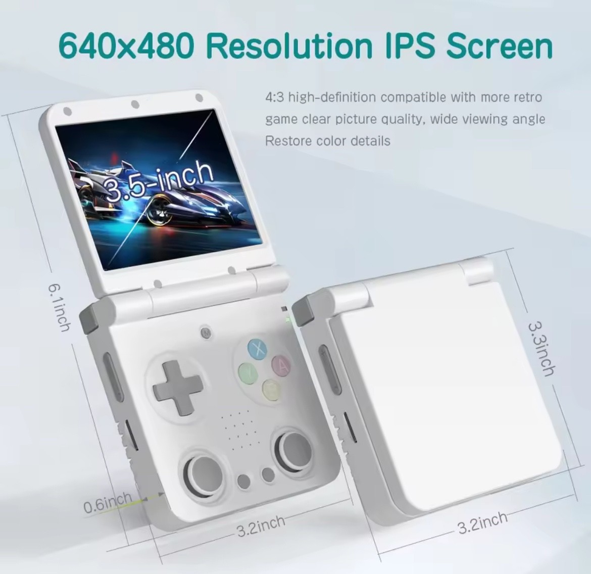 MIYOO Flip V2 Handheld Game Players 3.5”IPS Screen Linux System Onion OS Video