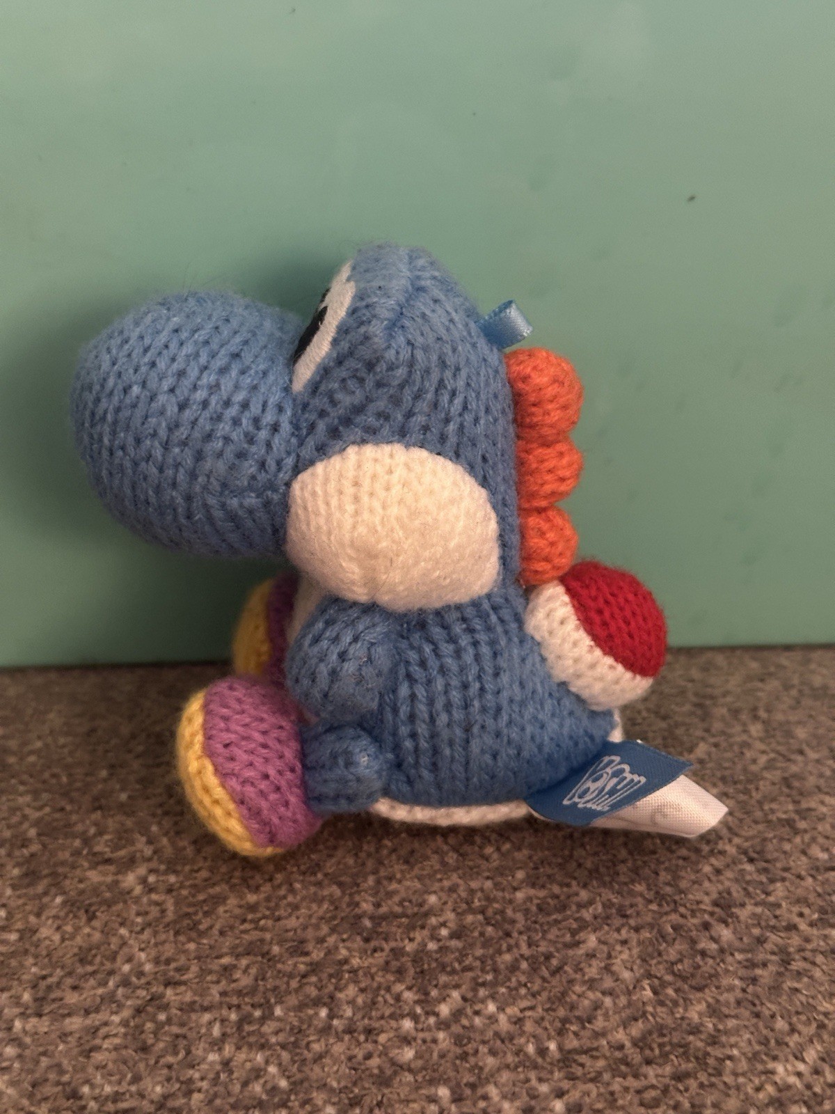Light Blue Yarn Yoshi Amiibo Plush – Nintendo Wii U Switch 3DS