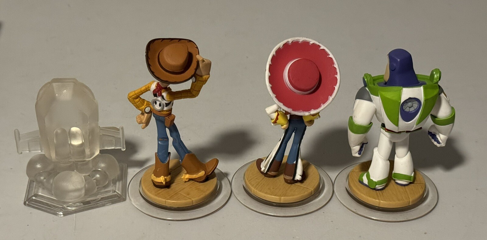 Disney Infinity Toy Story Lot of 4 Woody Jessie Buzz Lightyear & Spaceship