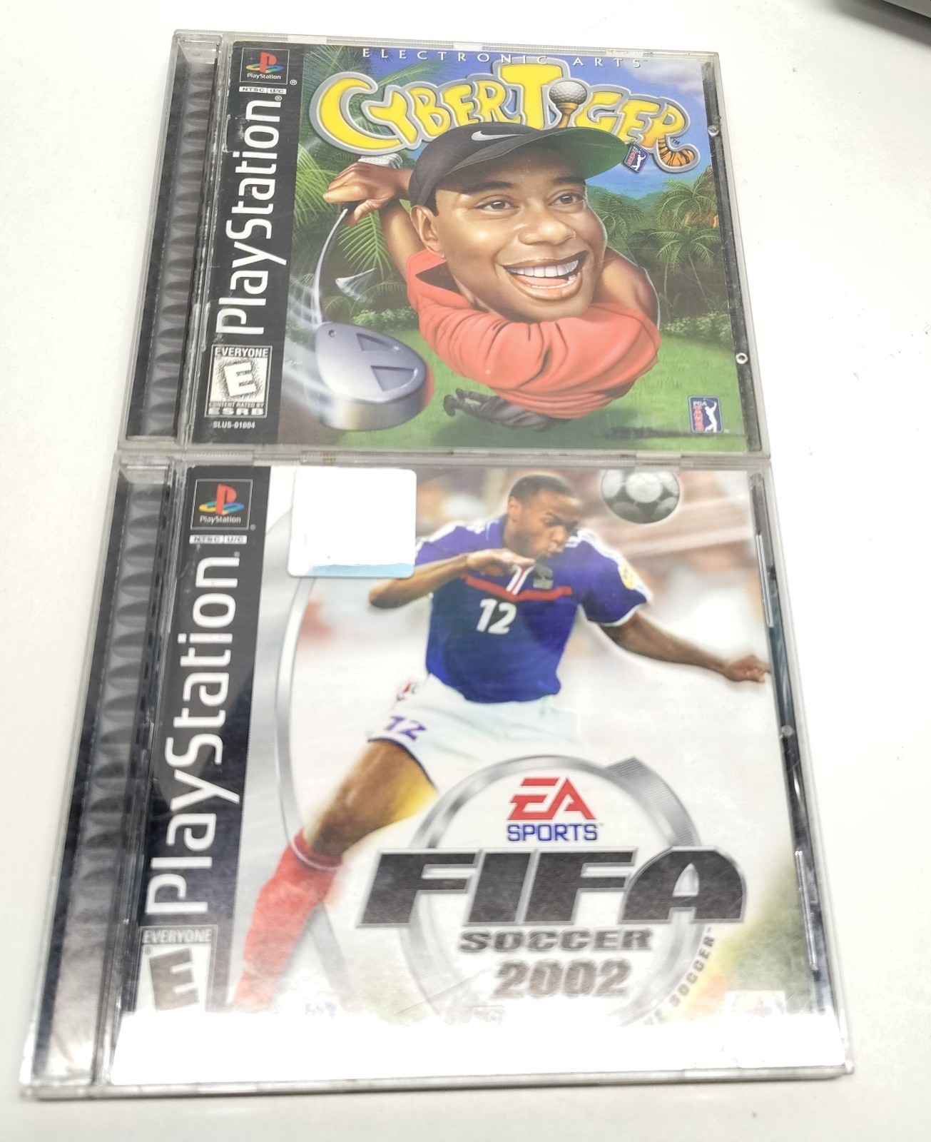 Sony PlayStation 1 SCPH-7501 W/ 2 Games 1 Controller Cables Mega Mem Card Tested