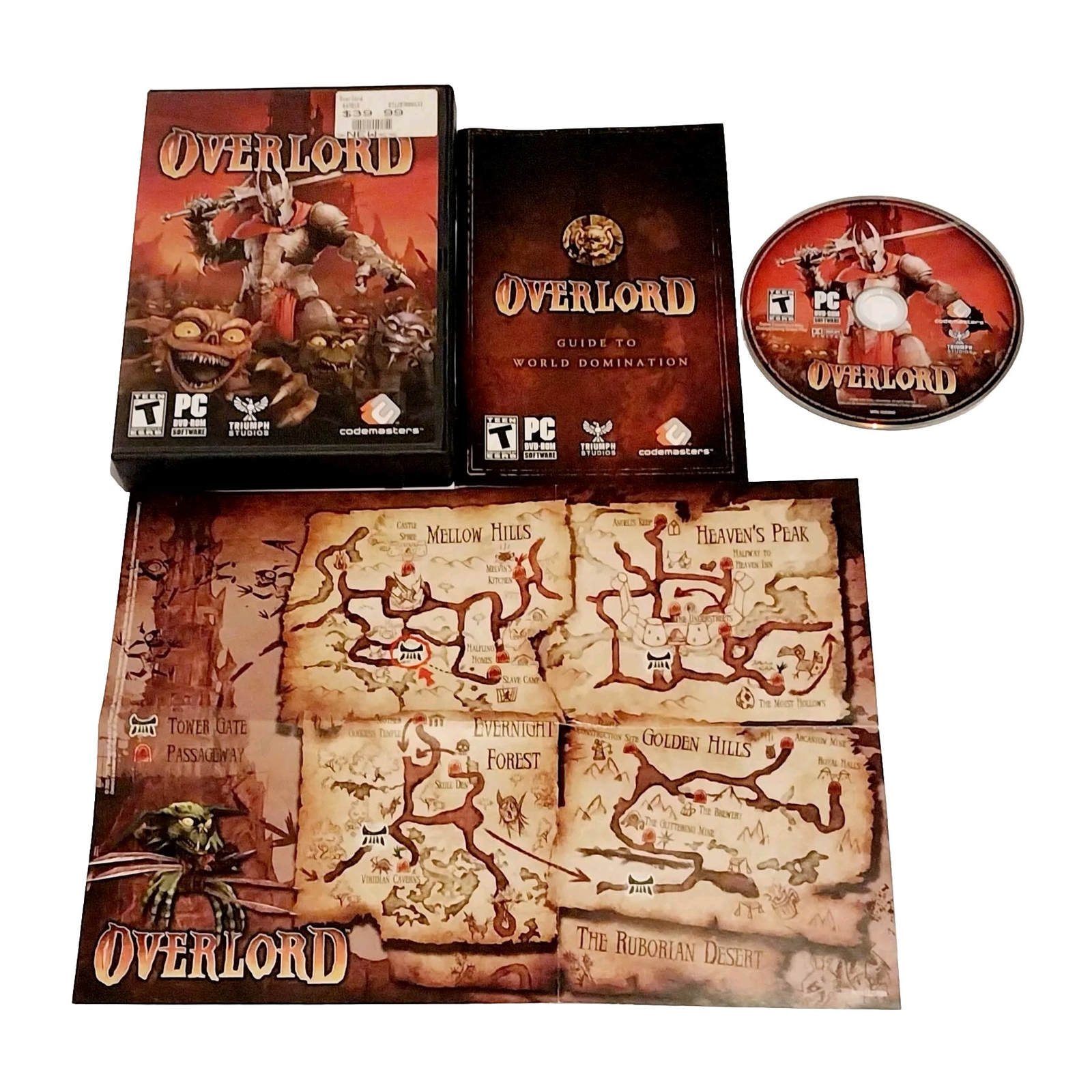 Overlord – Video Game PC DVD-ROM Action Role-Playing Fighting Codemasters Manual