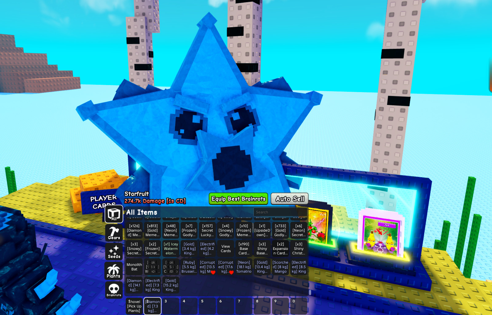 💯 PLANTS VS BRAINROTS 💯DIAMOND STARFRUIT 7.3KG, 274K DMG LVL 1❗LIMITED STOCK❗