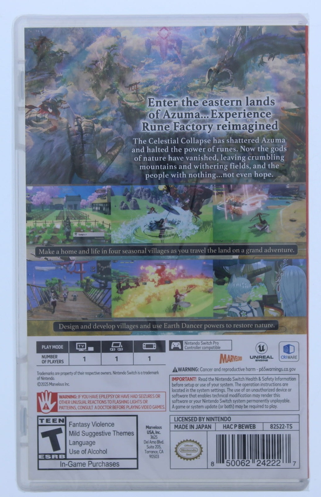 RuneFactory Fuardians of Azuma Nintendo Switch Game