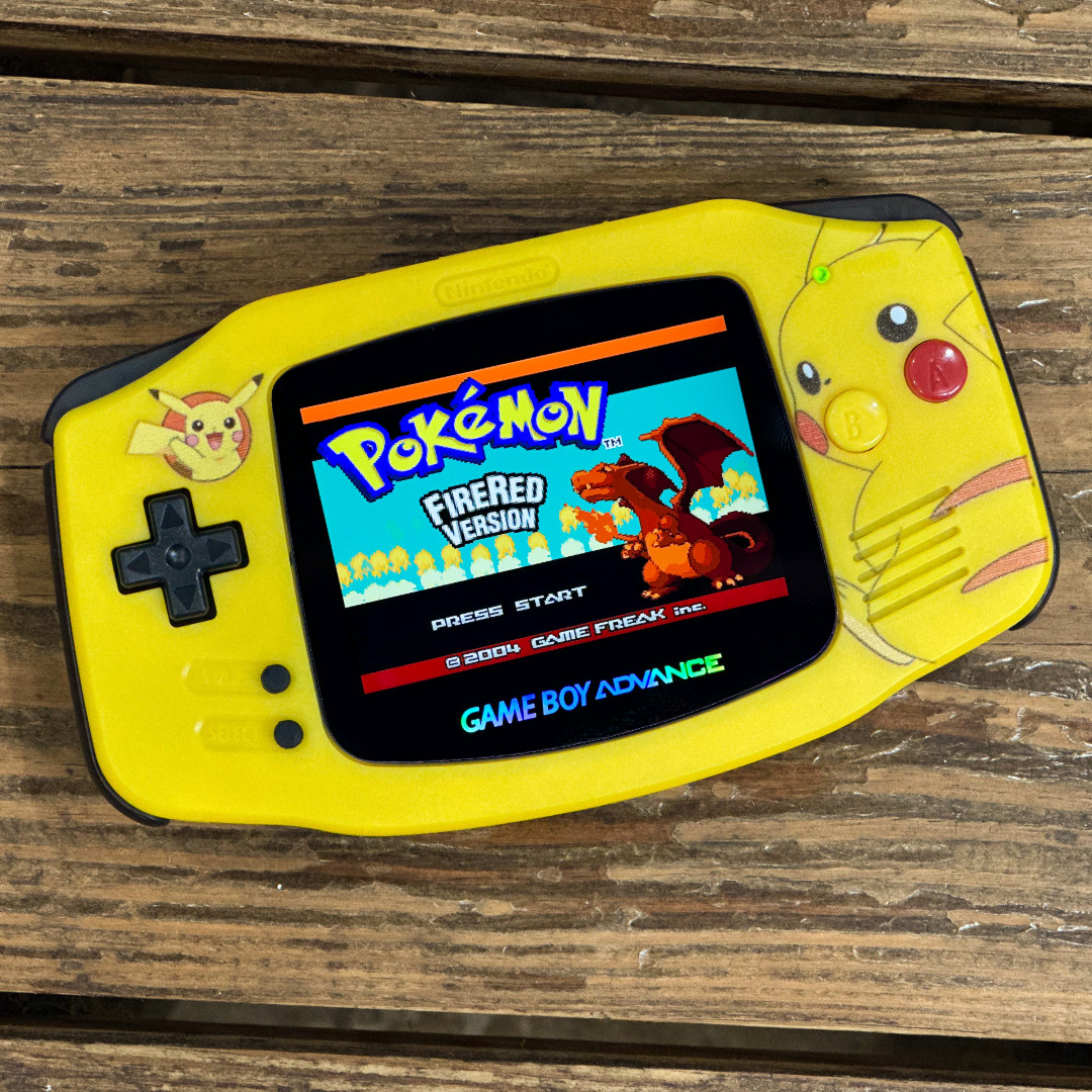 Nintendo Game Boy Advance GBA 3.0 M2 IPS Pokemon Console PIKACHU USB-C Battery