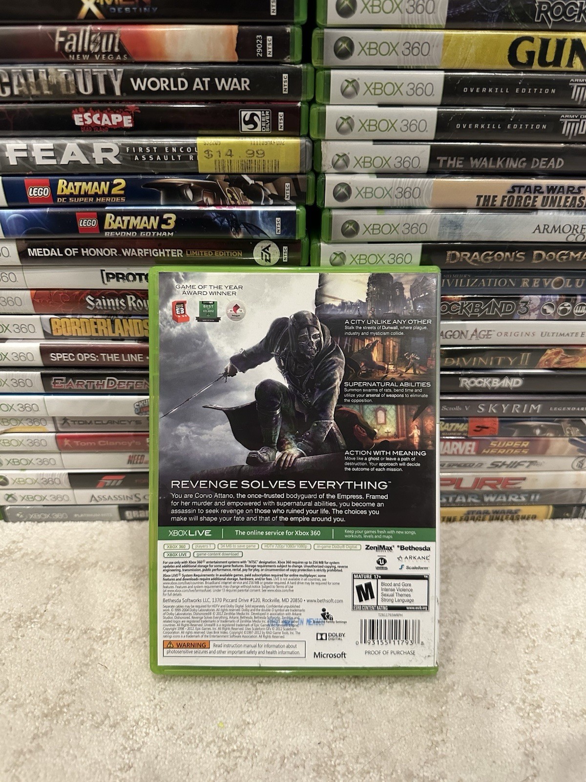 Dishonored Platinum Hits (Microsoft Xbox 360) Complete CIB Tested