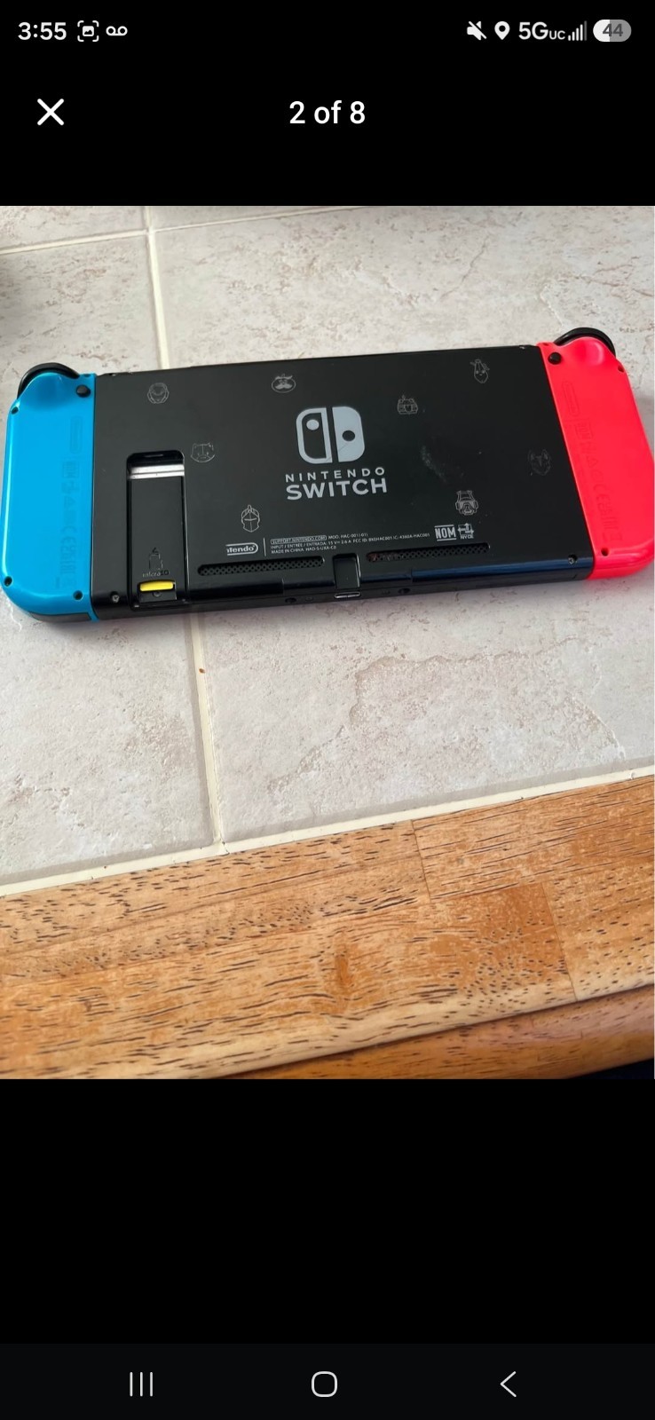 Nintendo Switch Console Red/Blue Joy-Con Case Headset 2 Games Crash/PvZ