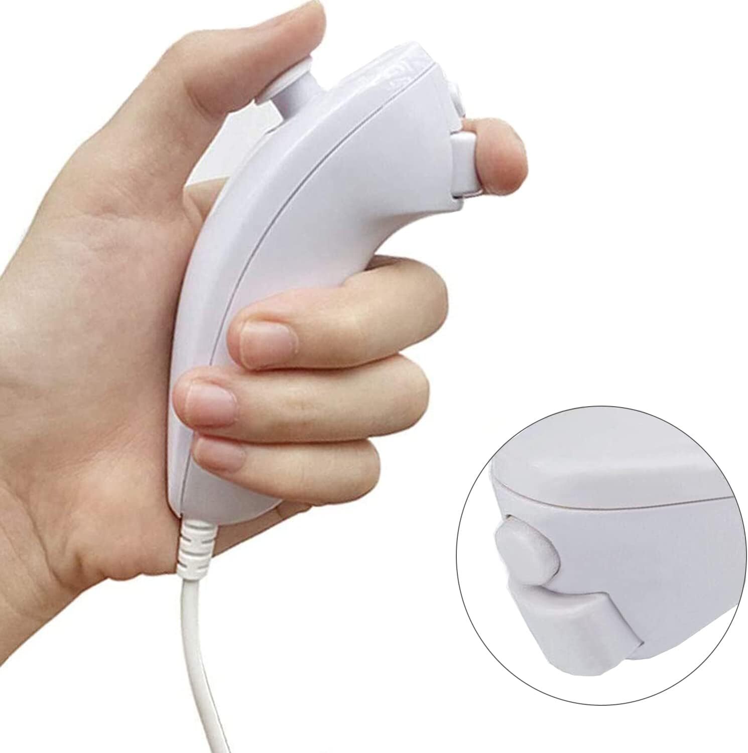 2Pack Wii Nunchuck Joystick For Nintendo nunchucks For Nintendo Wii /Wii U White