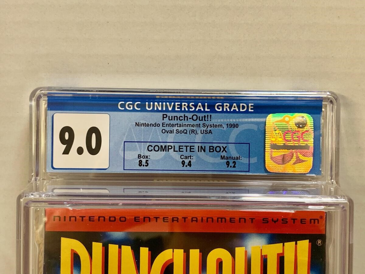 Punch-Out!! – NES – Nintendo – CIB – CGC Graded 9.0 – Oval SoQ – 1990 – 3 Screw