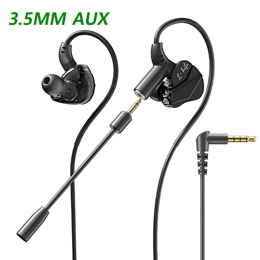 Gaming Earbuds 7.1 Surround Dual Mic Wired In-Ear PUBG Headset 3.5mm/Type-C