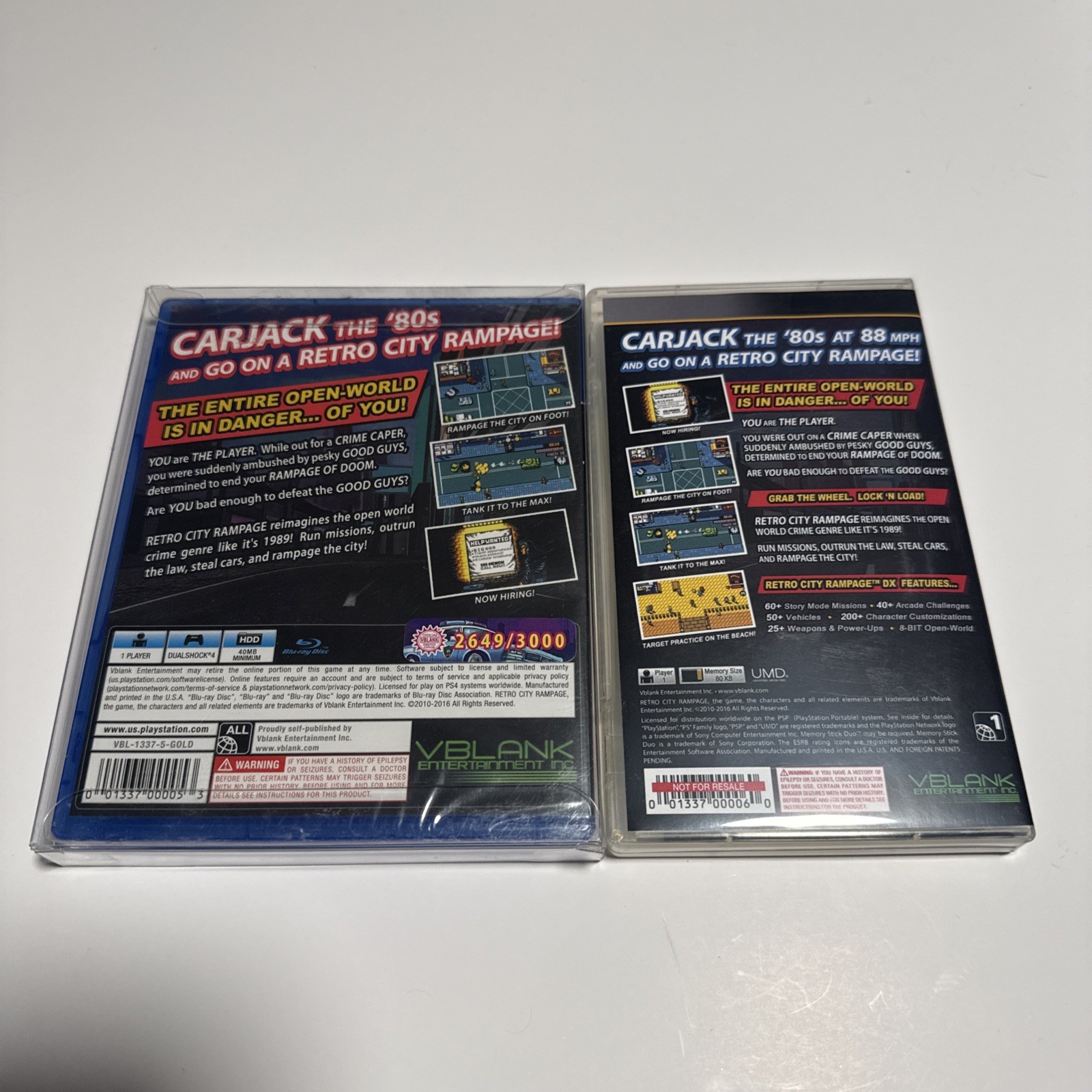 NEW Retro City Rampage DX PlayStation 4 PS4 W/PSP Case/Manual Vblank RARE