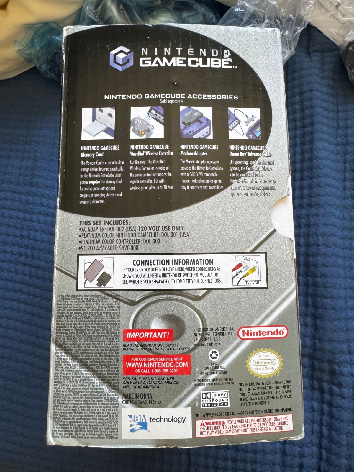 Nintendo GameCube Limited Edition Platinum Silver DOL-001 Complete In Box Tested
