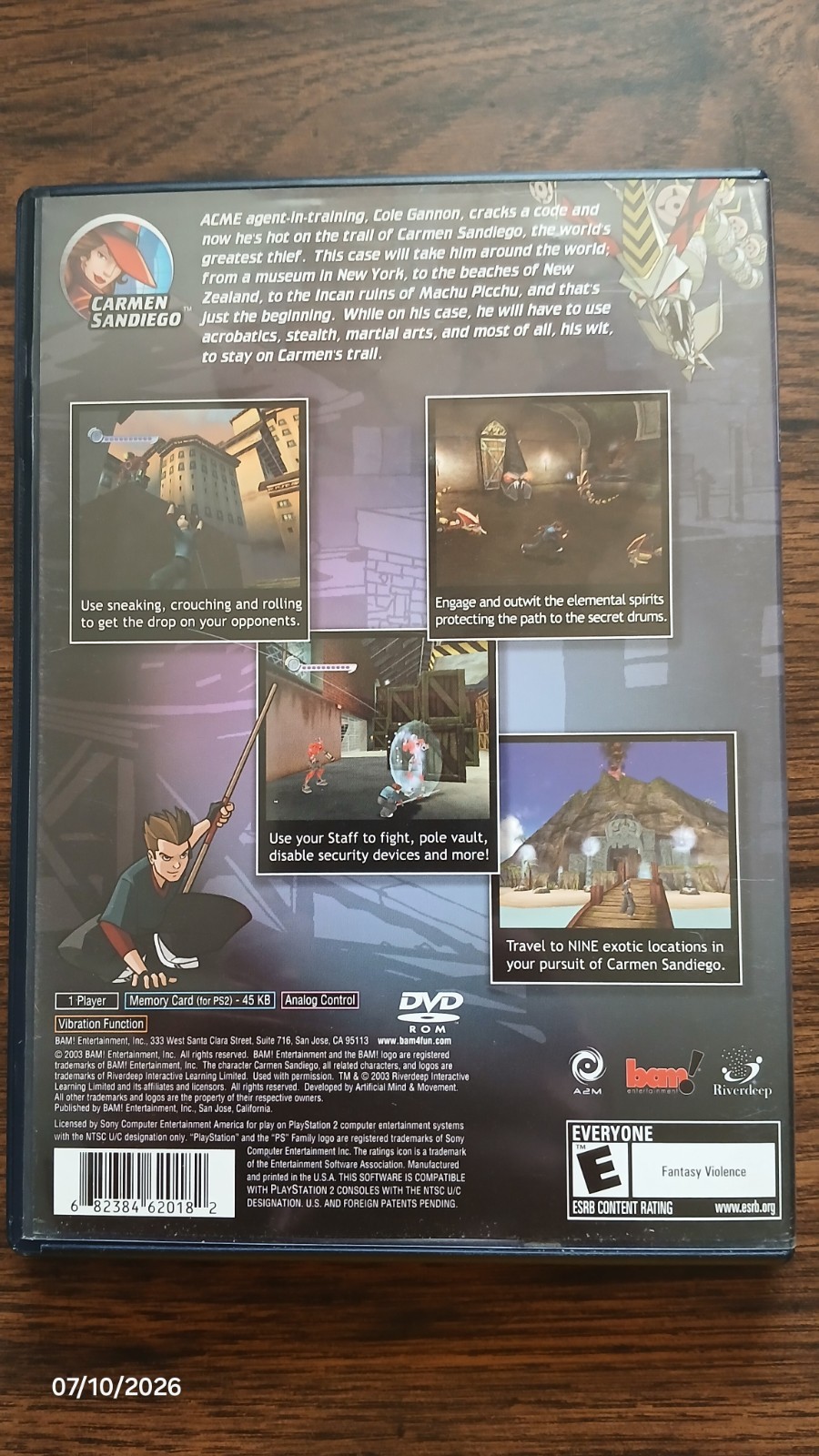 Carmen Sandiego The Secret Of The Stone Drums PS2 2003 CIB Excellent Condition