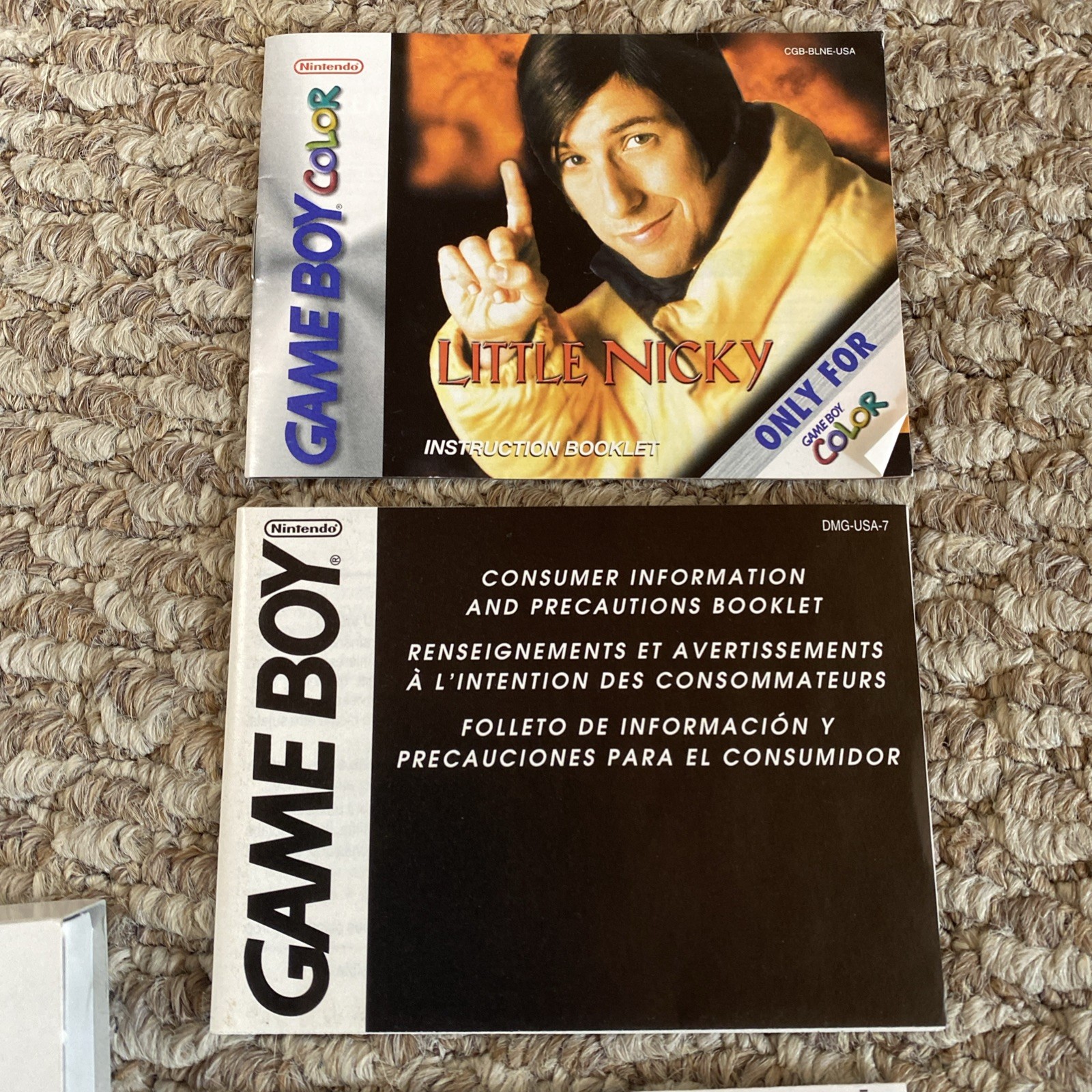 Little Nicky (Nintendo Game Boy Color, 2000) In Box w/ Manual Reg Card NO GAME