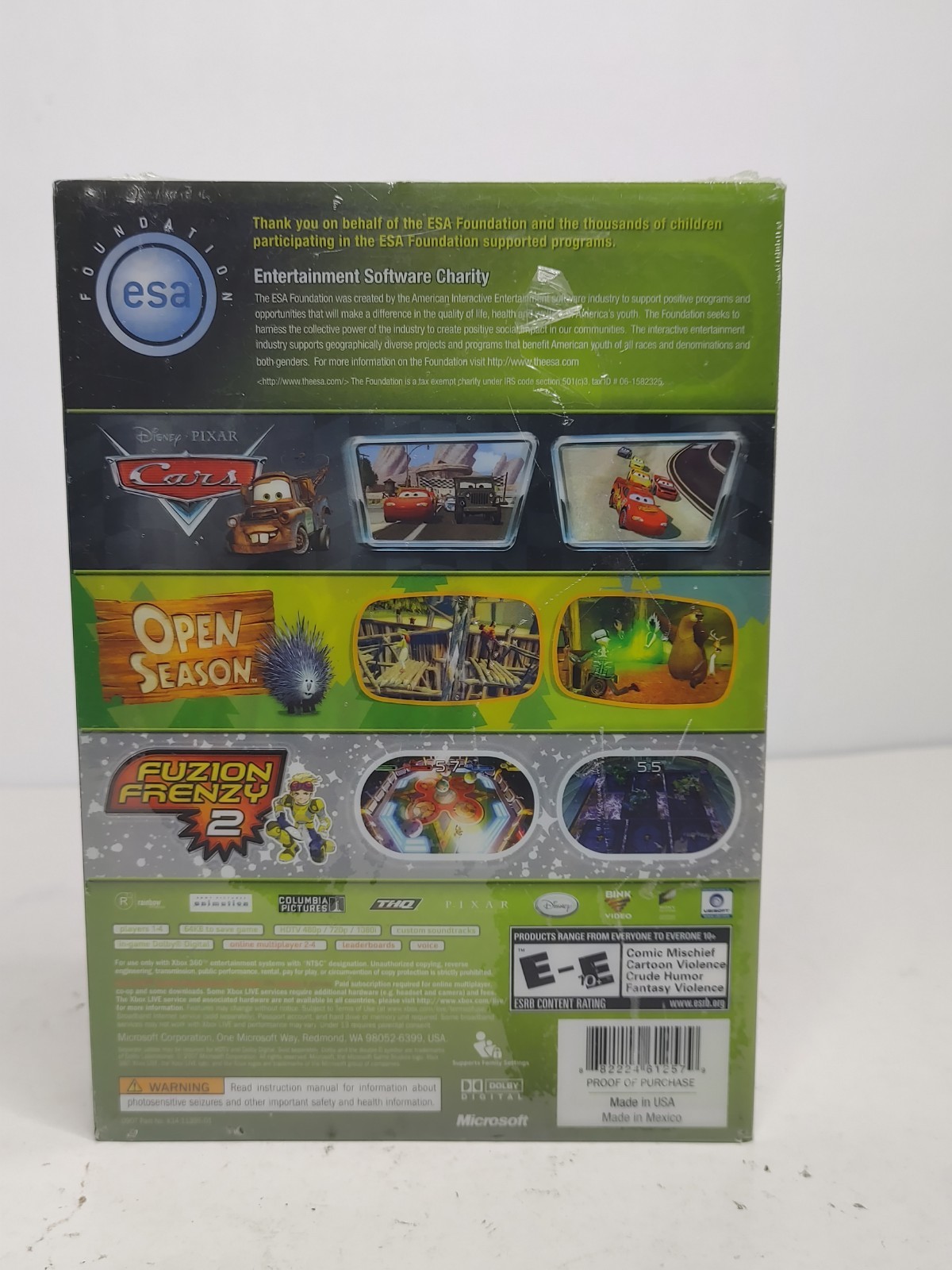 ESA Foundation Bundle (Xbox 360) NEW/SEALED! Fuzion Frenzy 2, Open Season, Cars