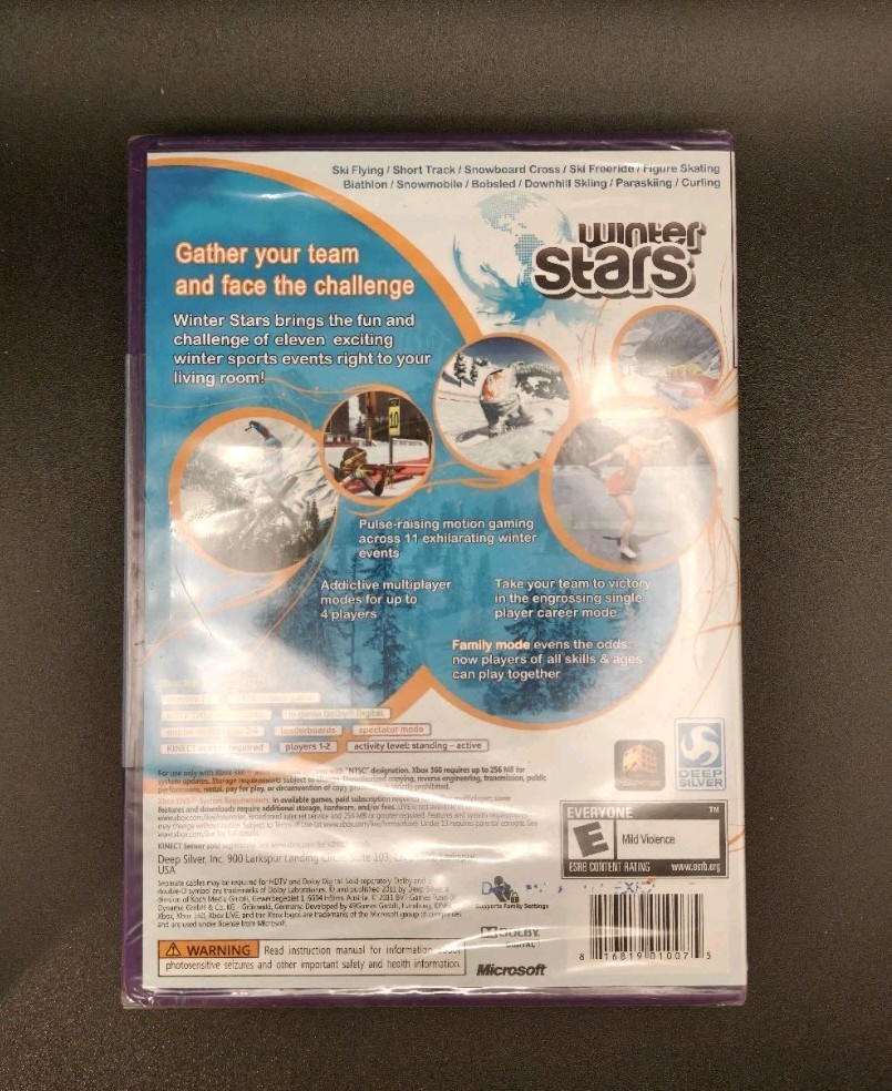 WINTER STARS XBOX 360 KINECT NEW FACTORY SEALED