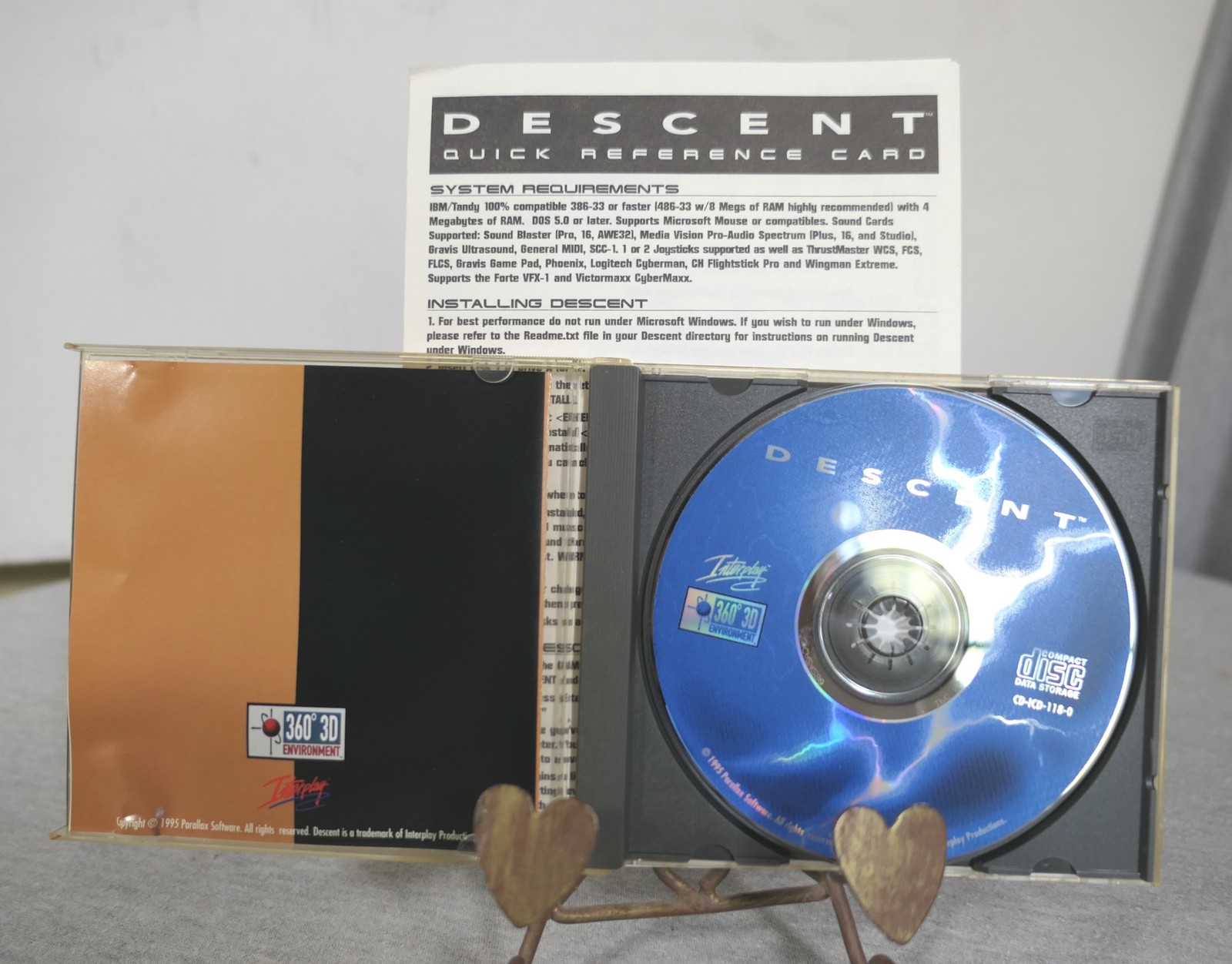 Interplay Productions Descent (PC MS DOS 5.0+ CD-ROM 1995) Quick Reference Card
