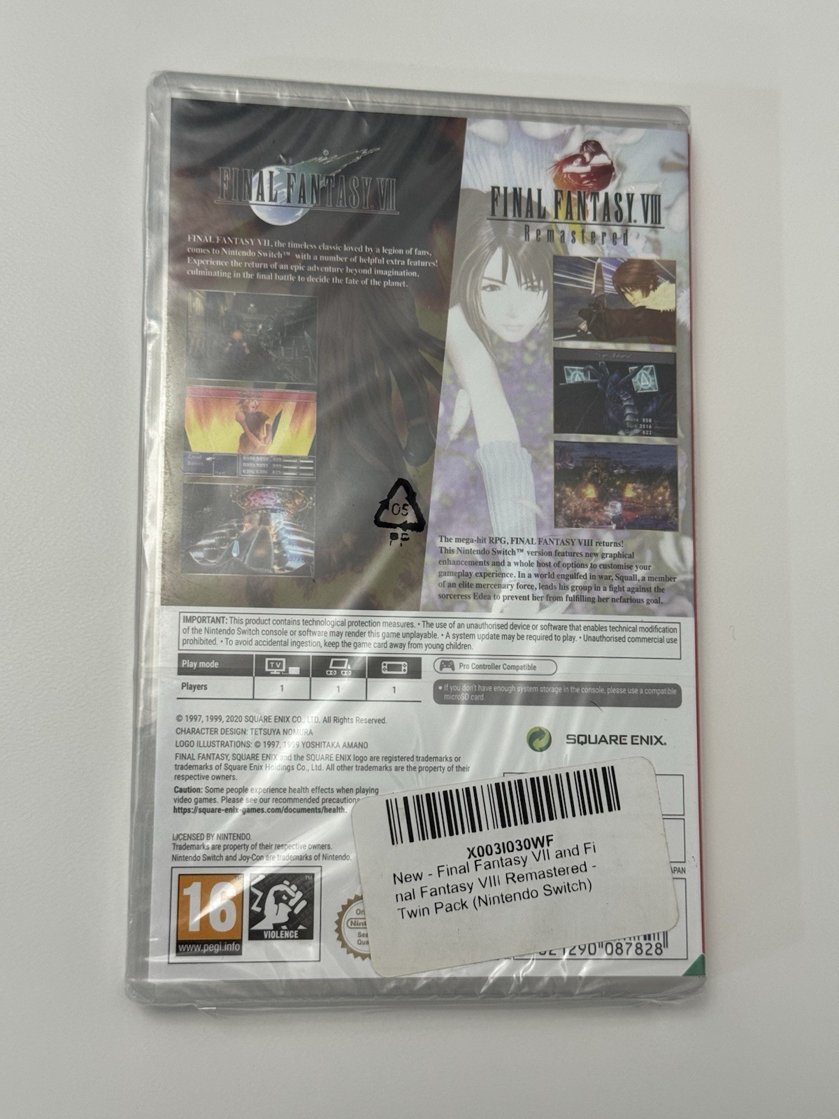 Square Enix Final Fantasy VII & VIII Remastered Twin Pack Switch PEGI 16 PAL