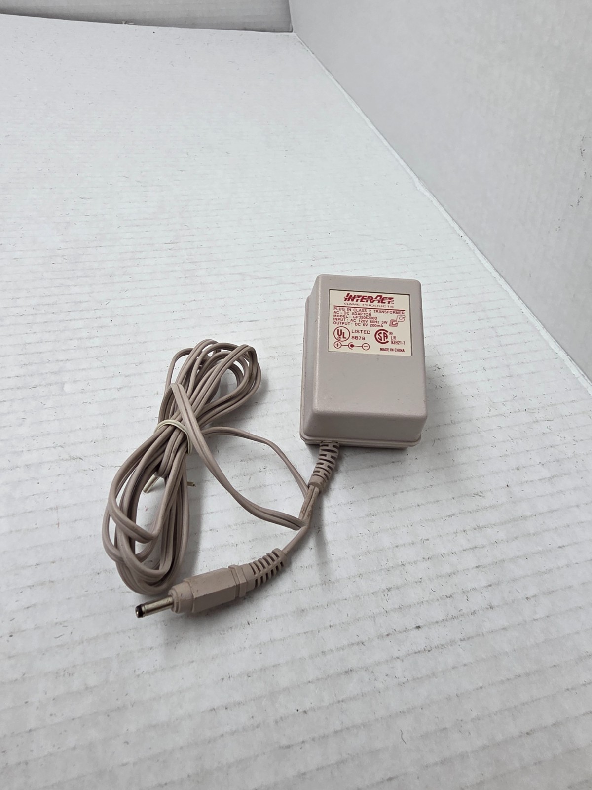 Gray 6V DC 200 mA AC Power Adapter for Original Gameboy DMG-01 INTERACT #B9