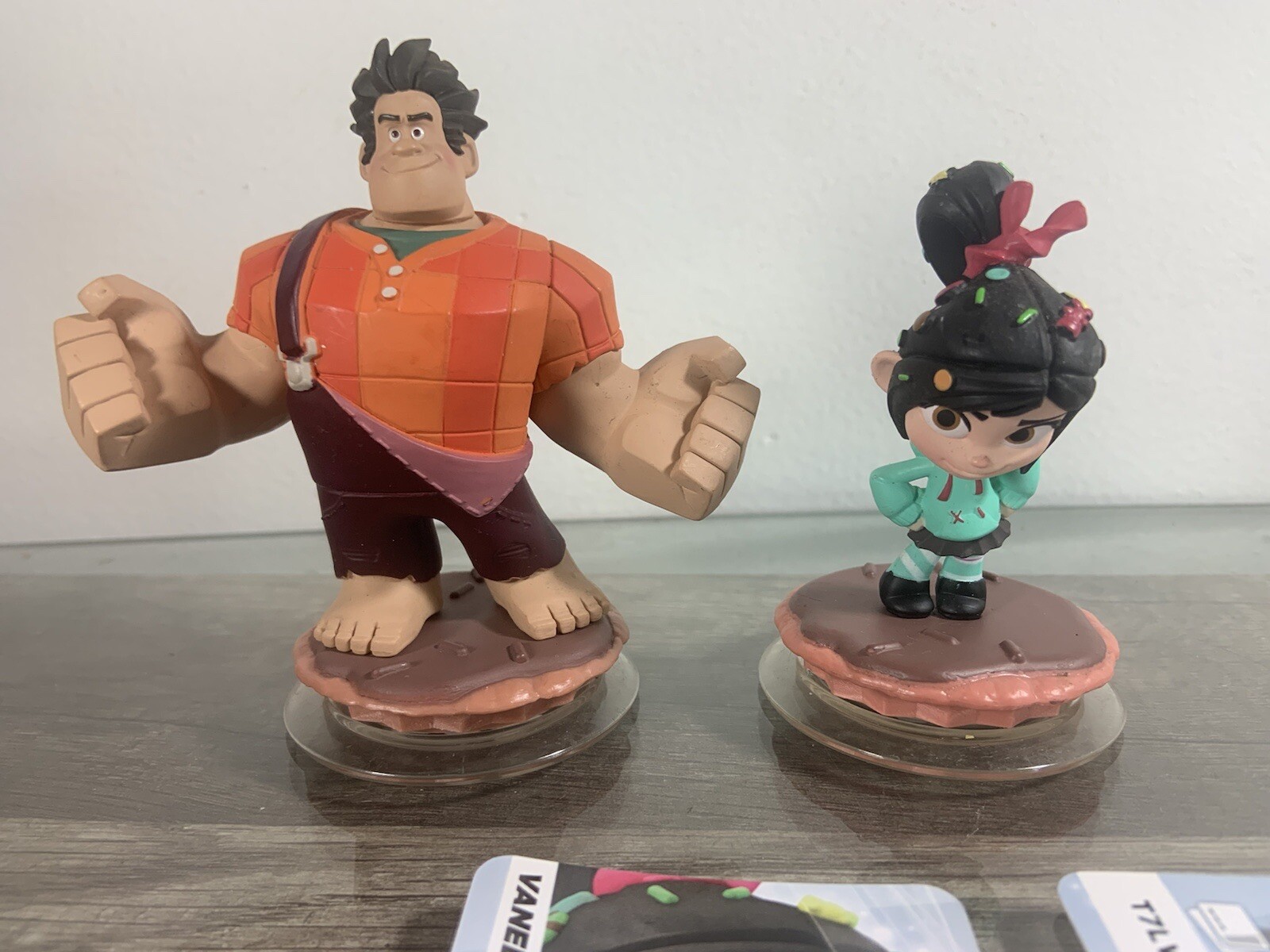 Disney Infinity Wreck it Ralph Figurines Vanelope & Ralph + Power Disc Lot