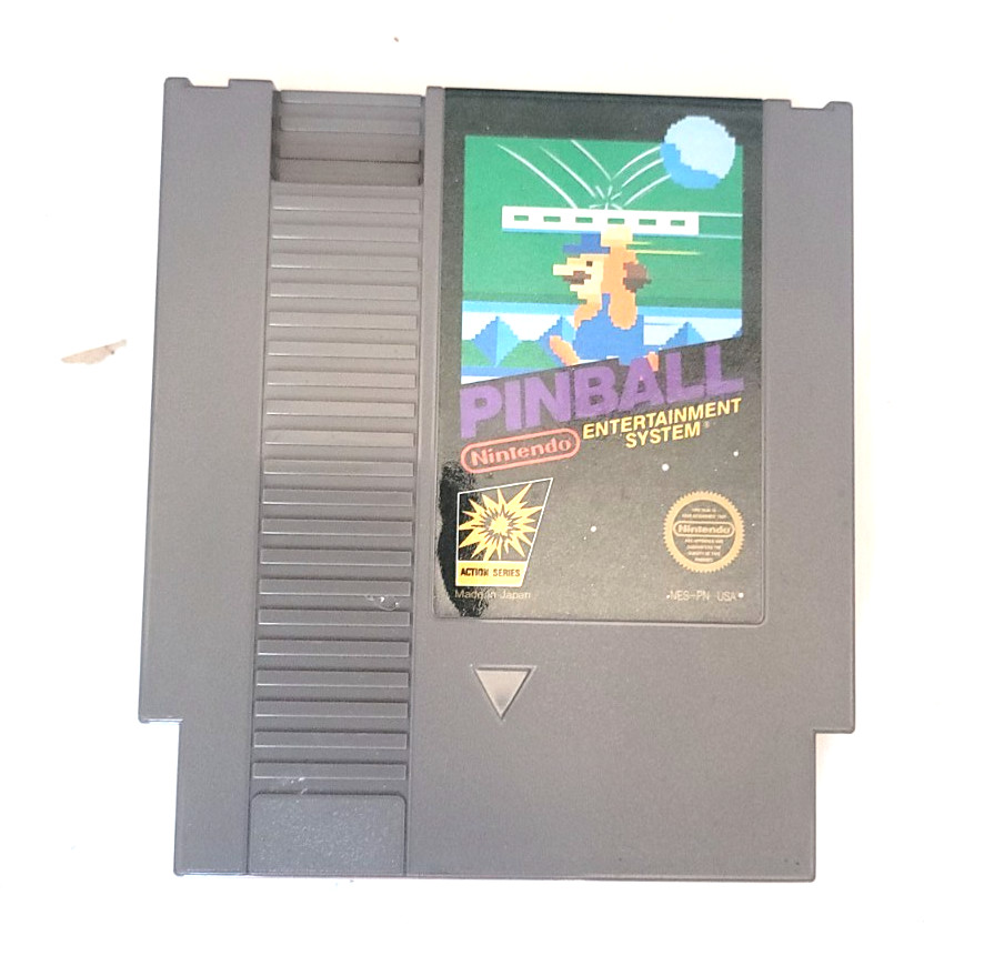 Vintage NES 1985 Pinball Round Seal Three Screw Cartridge Nintendo Box Fair Cond