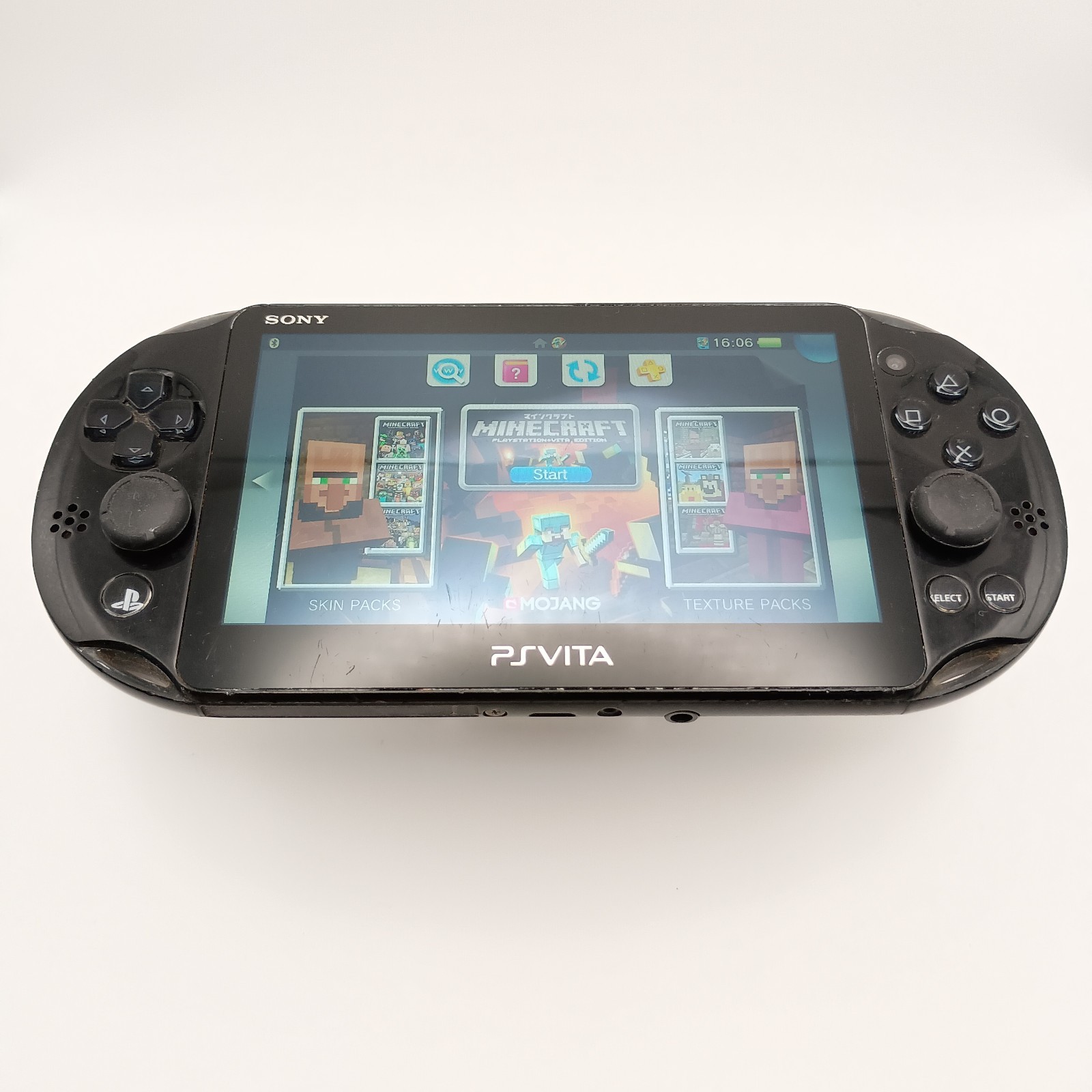 Sony PS Vita Black PCH-2000 Tested Working + Original 16GB Memory Card Minecraft