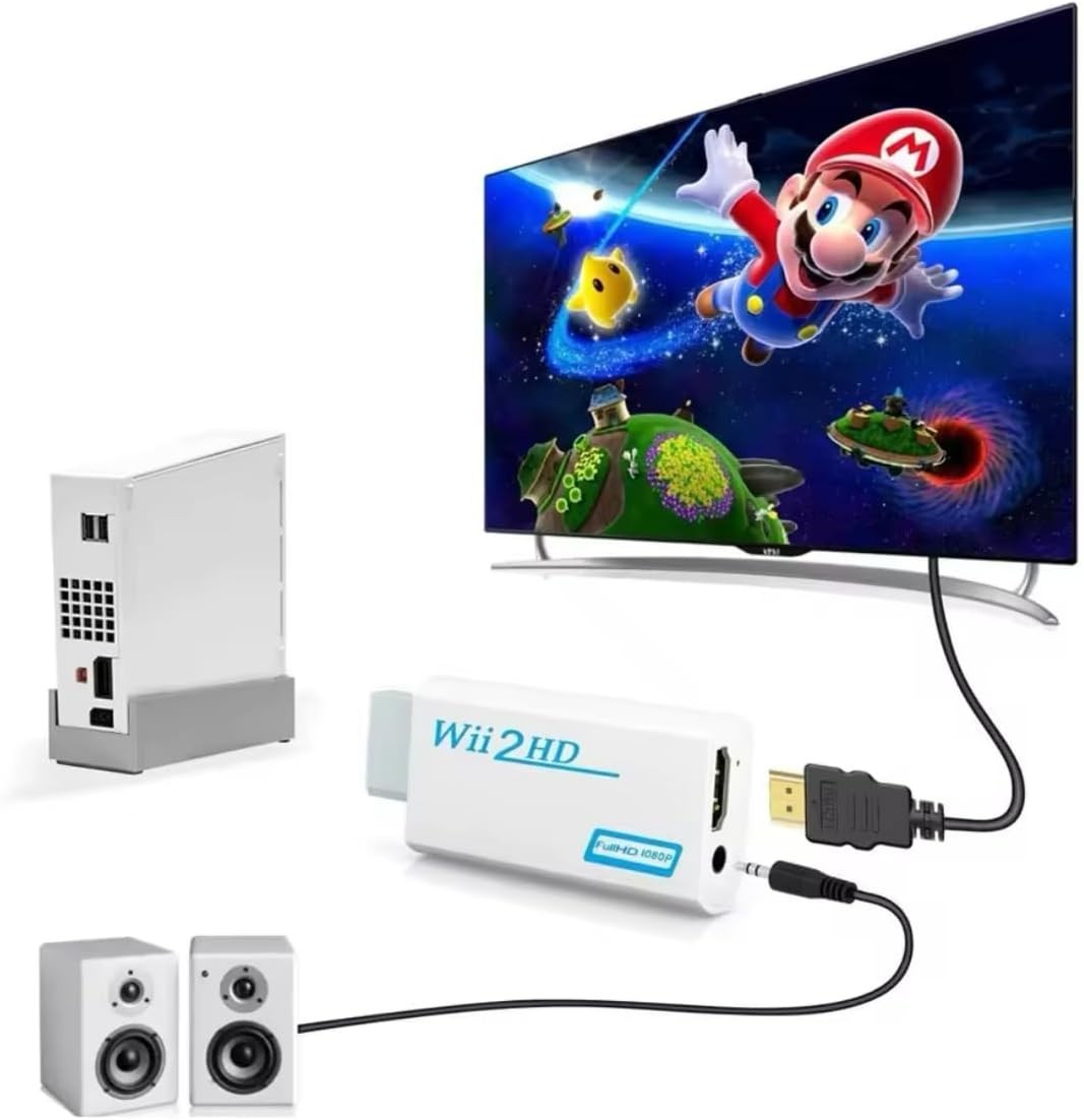 Wii to HDMI Adapter with 3.5mm Audio – Connect Your Wii U Easily to Modern TVs