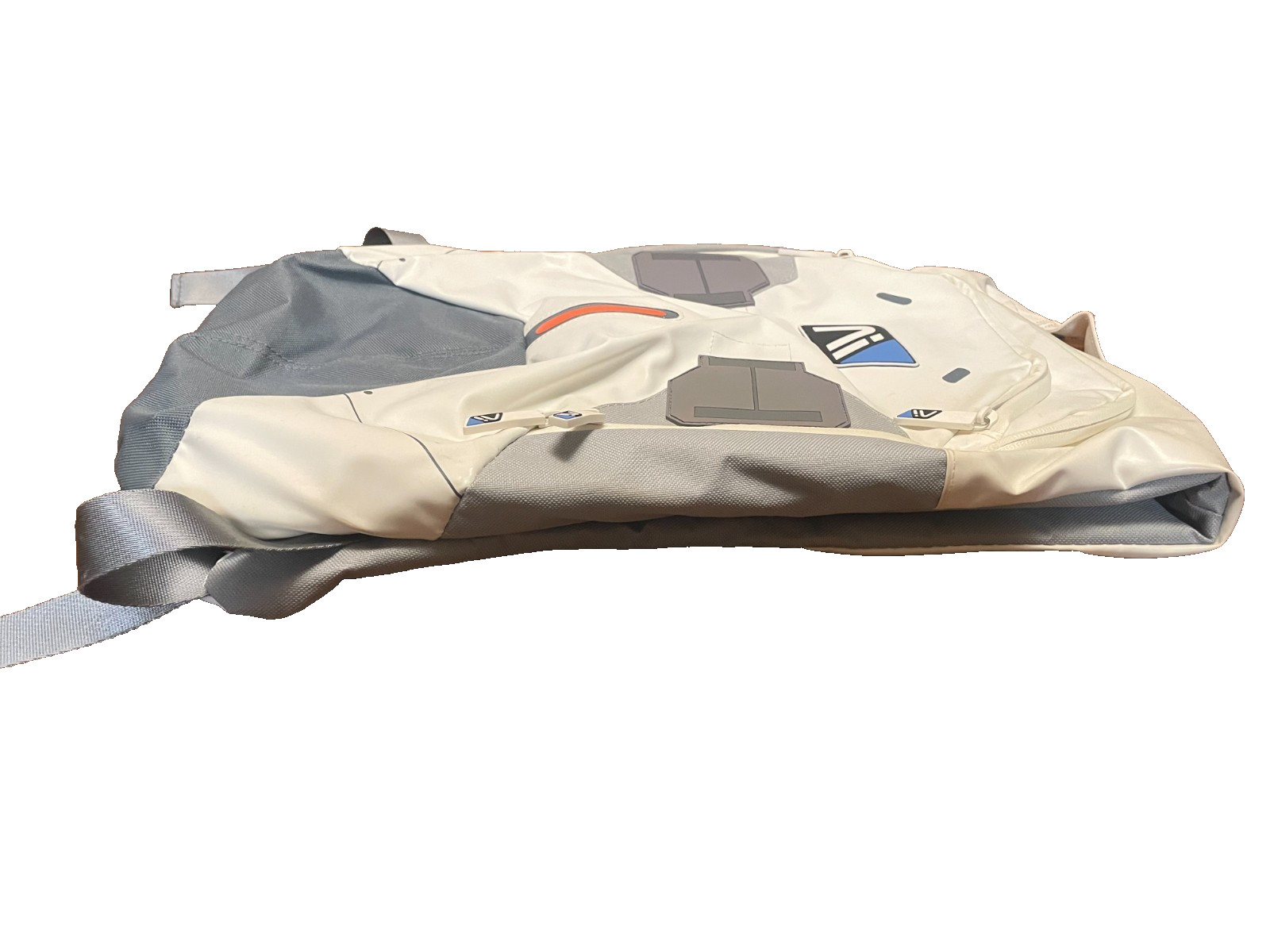 Mass Effect Andromeda Initiative Padded Backpack One Size White Gray Blue Orange