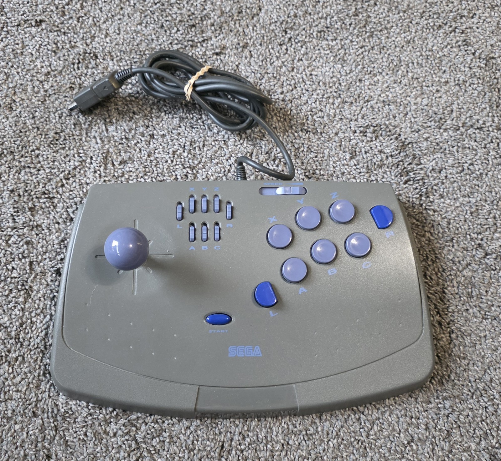 Sega Saturn Stunner Light Gun & Arcade Fighting Controller W/ Japanese Game Lot