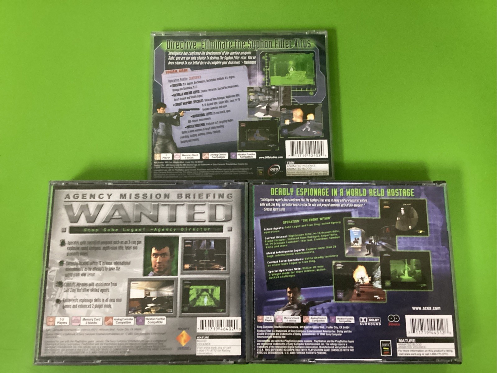 Syphon Filter 1 2 & 3 (Sony PlayStation 1, 1999) All 3 Games Tested