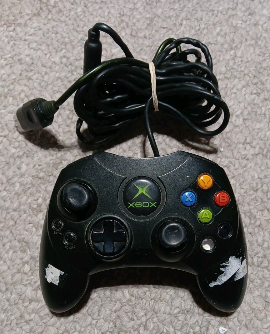 Official Microsoft Xbox Controller S Black Wired Original OEM Tested X08-69873
