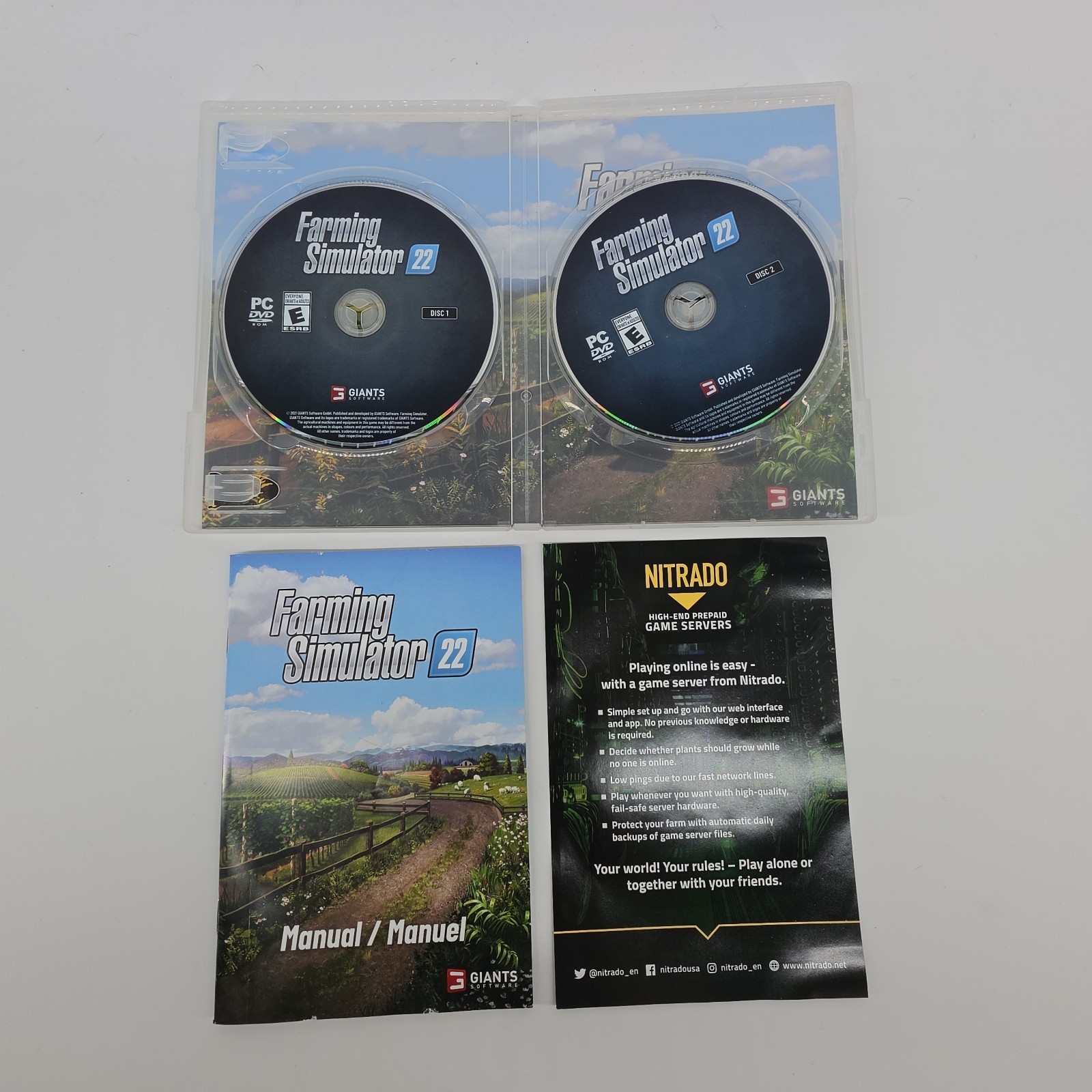 Farming Simulator 22 PC DVD Game 2021 Used + Key w/Manual and 2 Discs