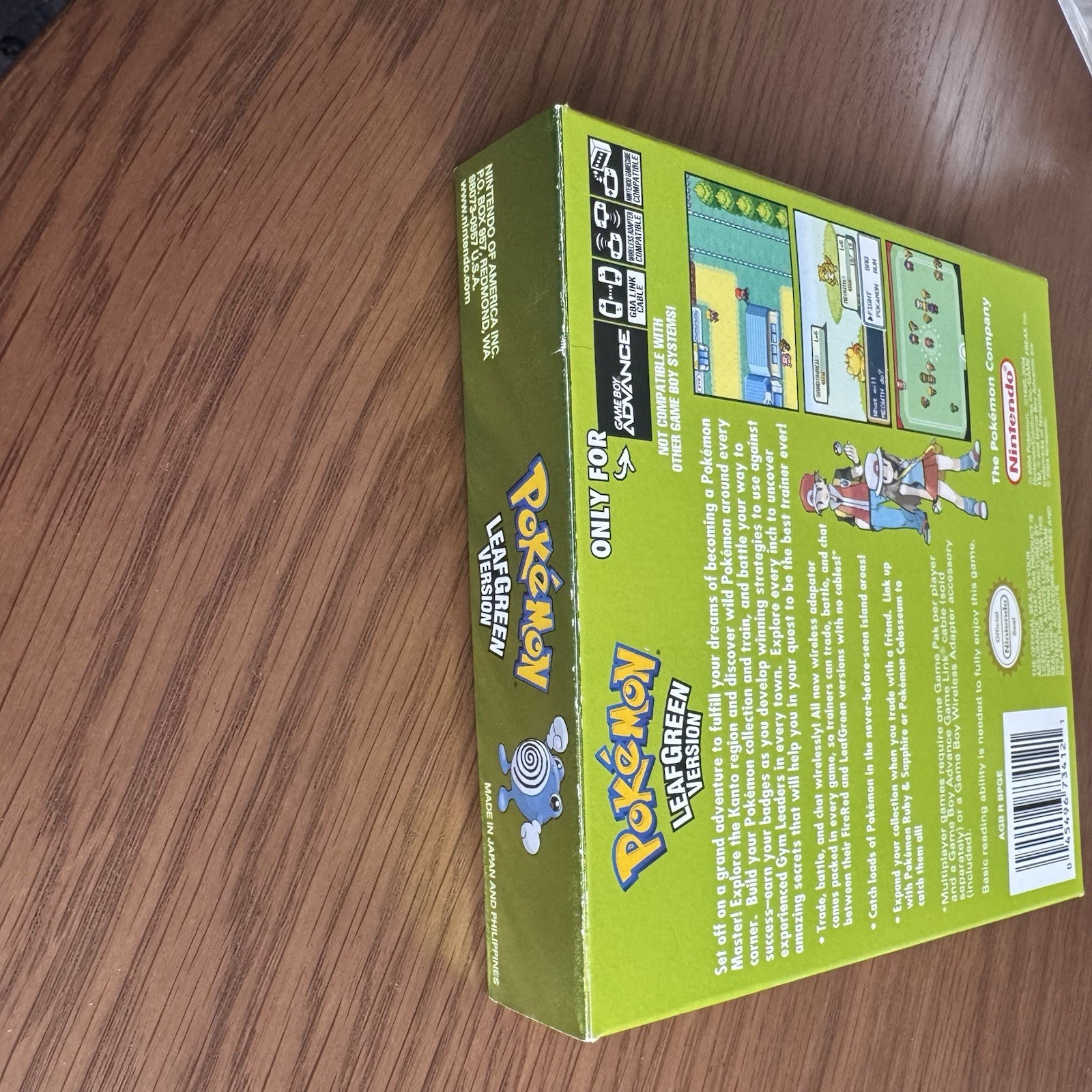 BOX ONLY Pokémon: LeafGreen Version – 1st Print Misprint “Adapater” Error GBA