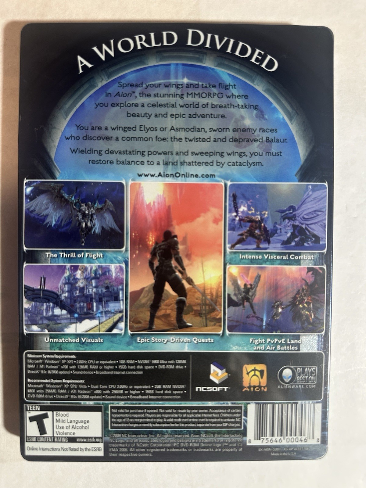 Aion: Tower of Eternity Steelbook Edition, 2009, PC CD-ROM, Very Good Complete