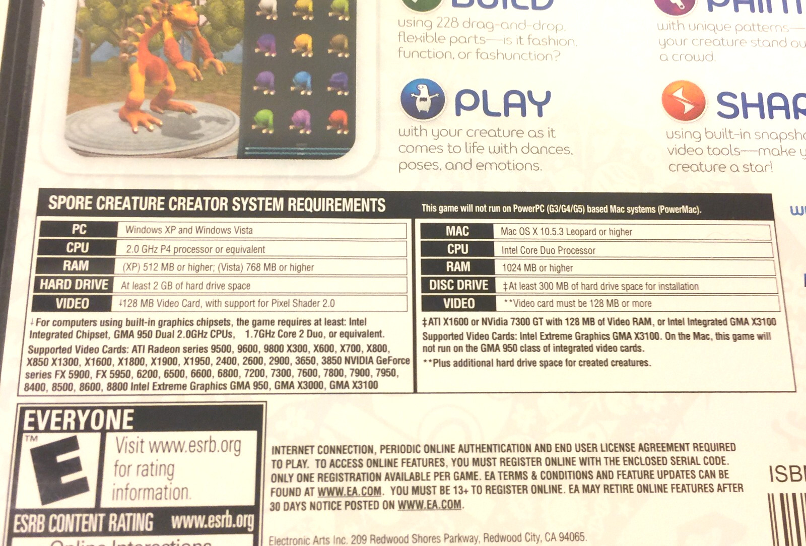 Spore – Creature Creator – PC CD-Rom Game – 2008