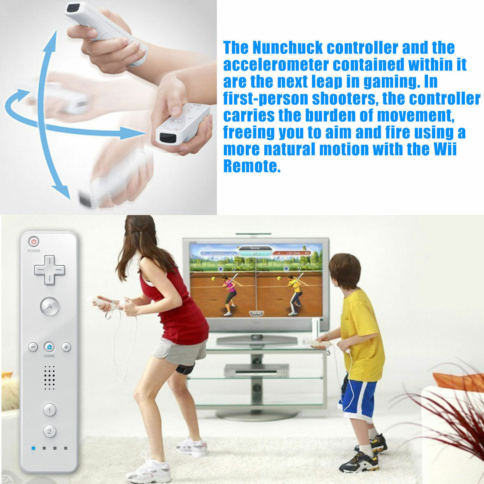 Wiimote Built in Motion Plus Inside Remote Controller For Wii & Wii U Console US