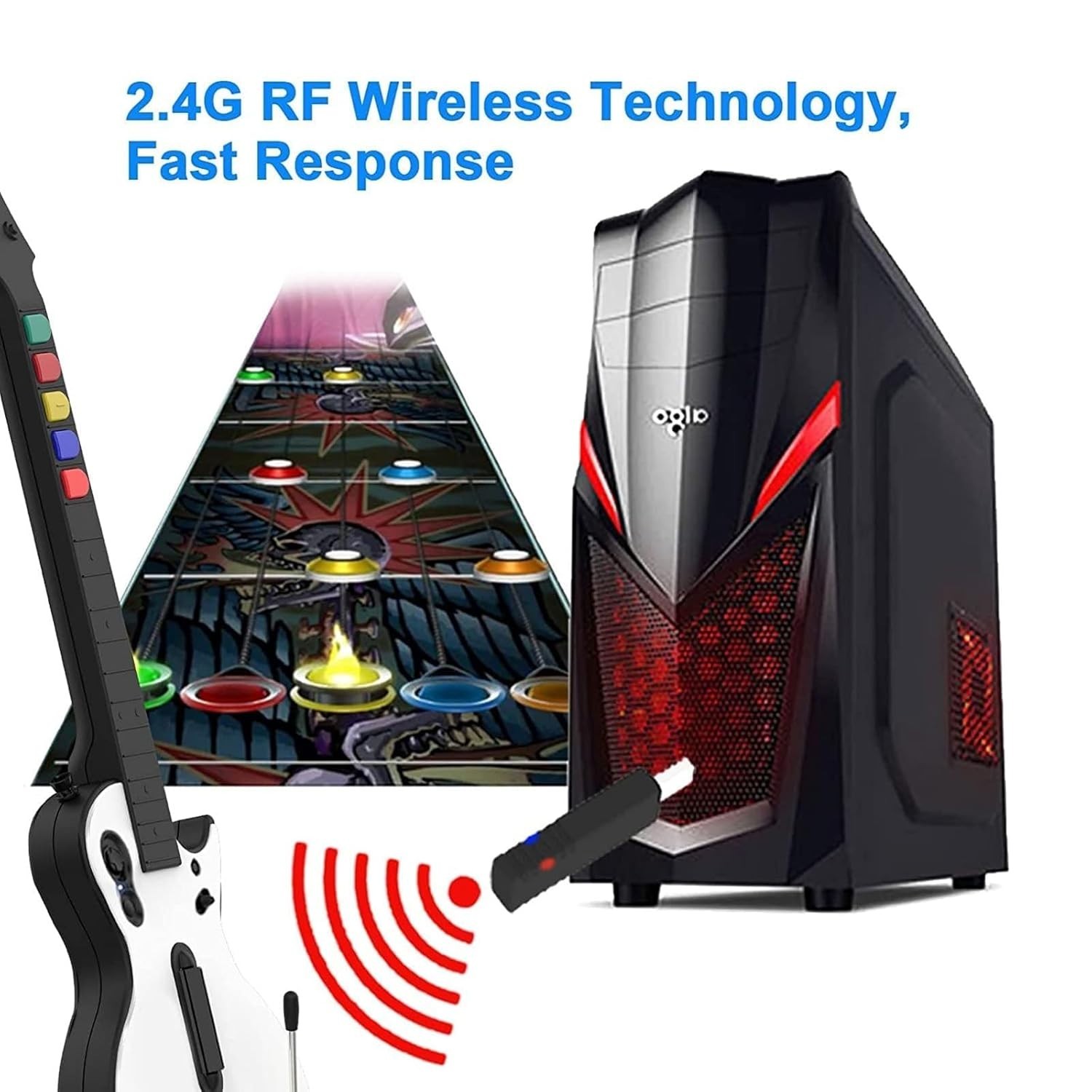 Guitar Hero Wireless Legends Rock Dongle Bundle for Fortnite#$-~